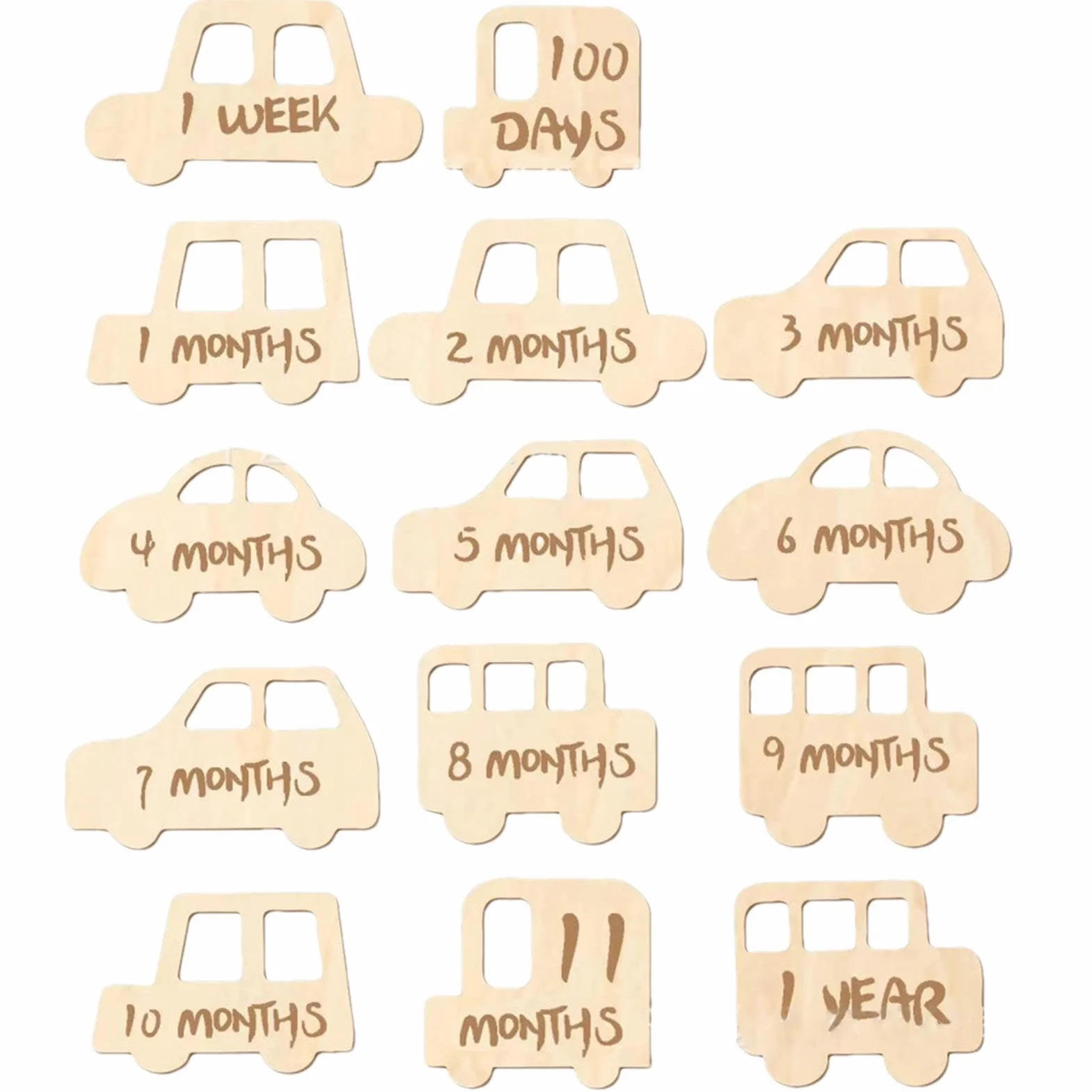 Baby Birth Announcement Sign | Baby Milestones Markers | 14X Baby Growth Signs | Babies Age Milestones Signs | Babies Photo Milestones Signs | Easy To Use For Baby Photography Or Birth Announcements.