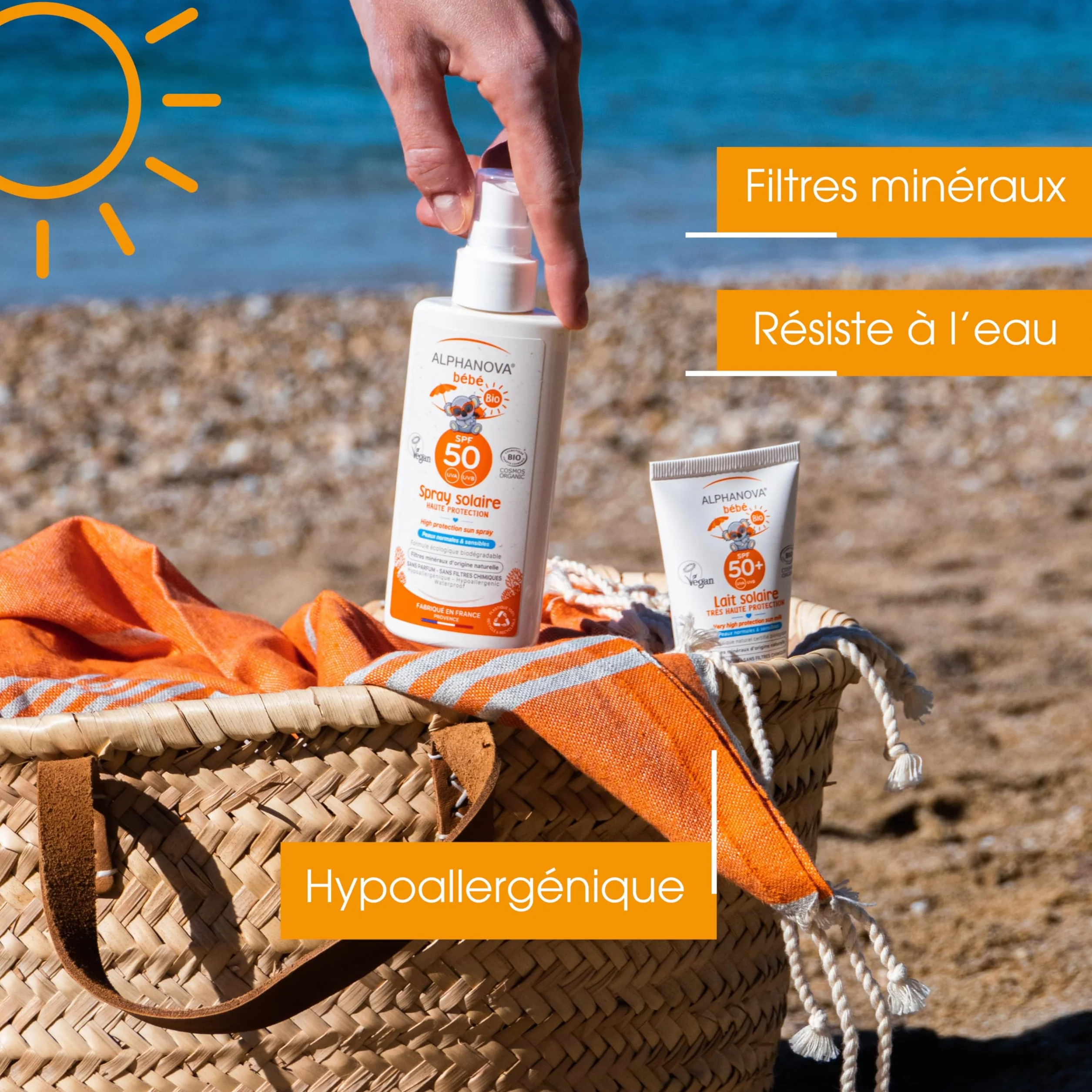 Alphanova Sun Bio, Baby Sun Milk - SPF 50+, 4,4 uncji