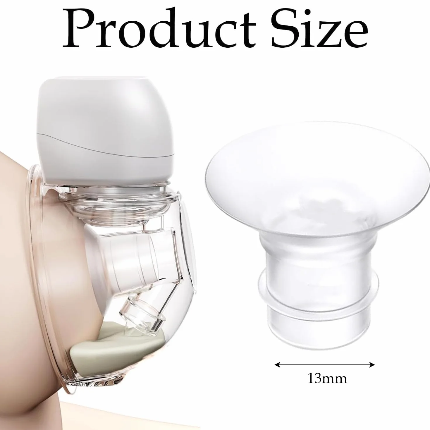 2-częściowe nakładki kołnierzowe, kompatybilne z Momcozy M9/M6/M5/S12 Pro/S9 Pro, Medela, Spectra, Bellababy, Lansinoh, Elvie, Nuliie, Kissbo, Anwike i innymi modelami. Akcesoria zamienne do