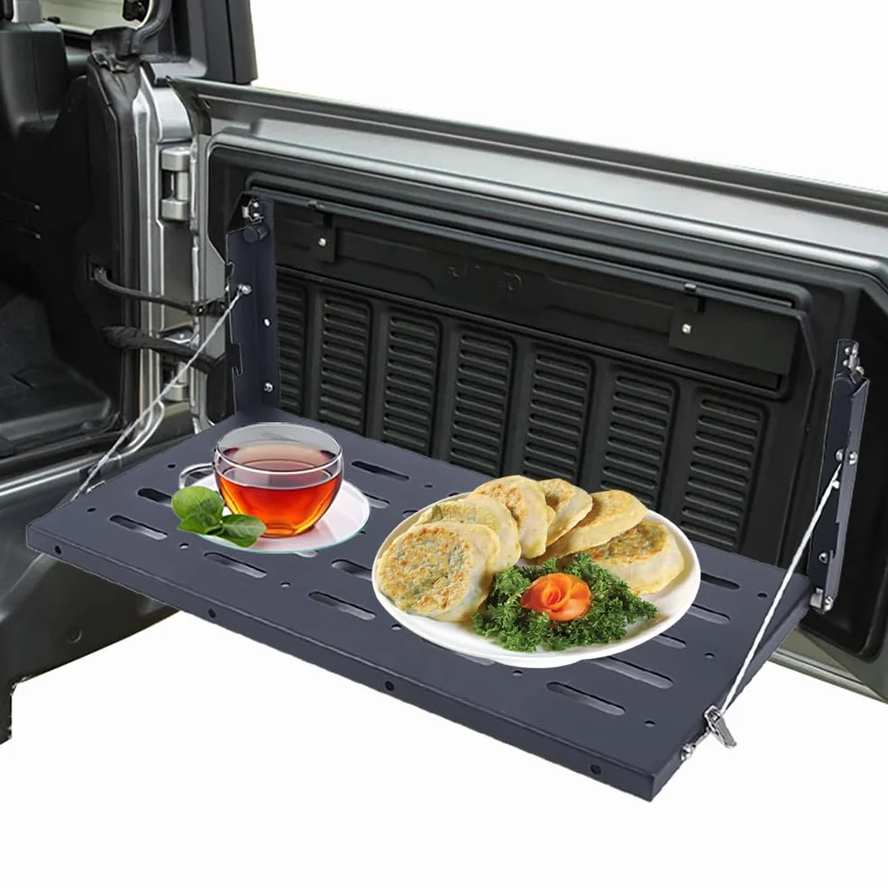 Jeep Wrangler JK składany stół z klapą tylną, 63 x 31 cm, metalowy, składany stół