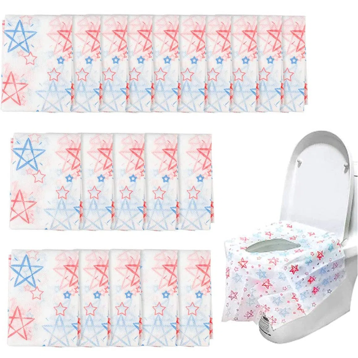 20 sztuk pokrowców na deskę sedesową, rozmiar XL, na deskę sedesową, papier toaletowy, wodoodporny, jednorazowo pakowany