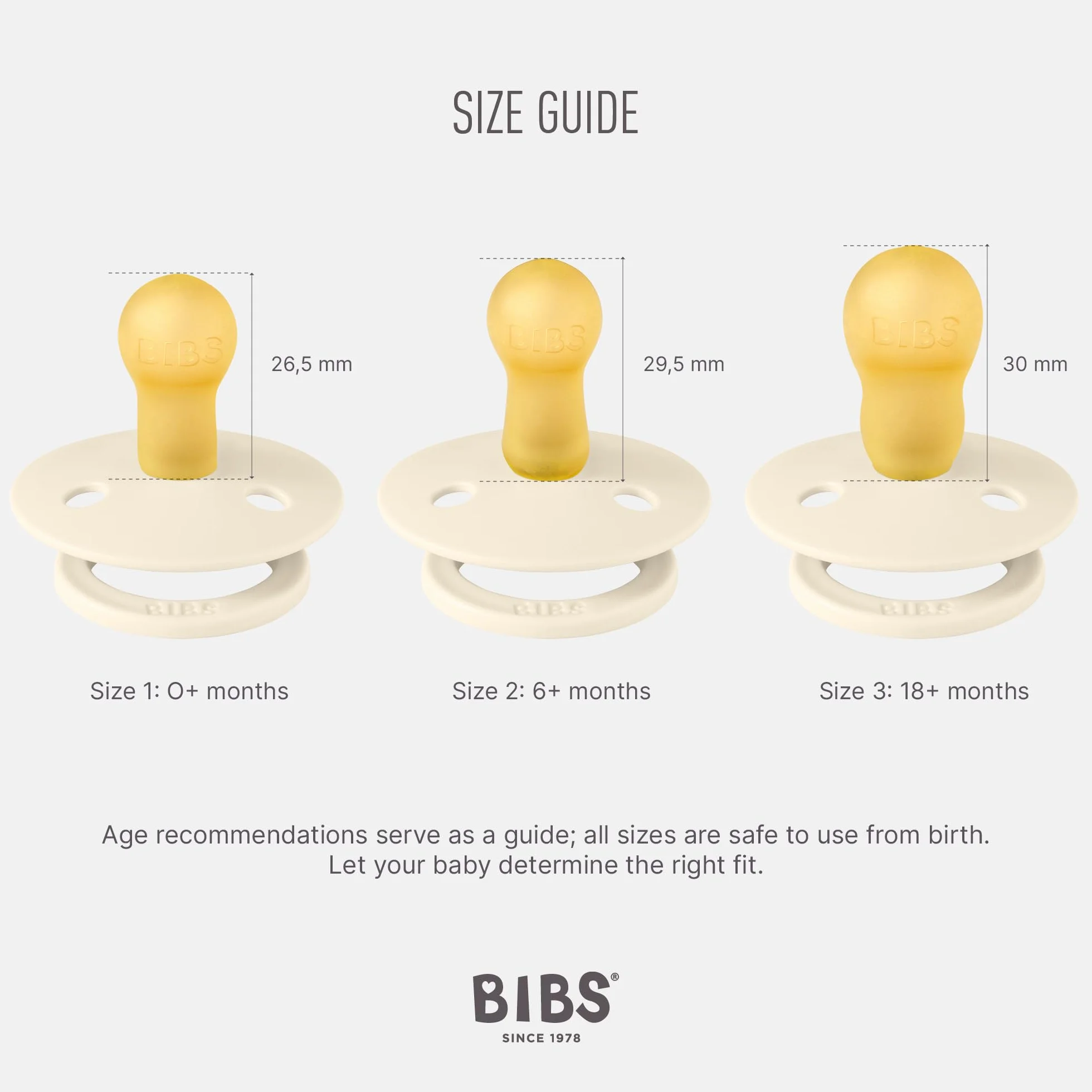BIBS Colour Smoczek, 2 szt., Bez BPA, Okrągły kształt gumowej główki. Lateks z kauczuku naturalnego, Wyprodukowano w Danii, Rozmiar 2 (6-18 miesięcy), Hush/Grape