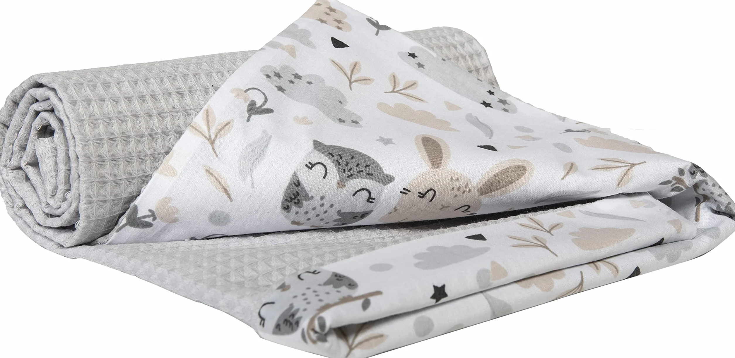 Kocyk dziecięcy 100% Bawełna Wafel 75x100cm Medi Partners Dwustronny Cienki Bez wypełnienia Wielofunkcyjny Miękki Delikatny