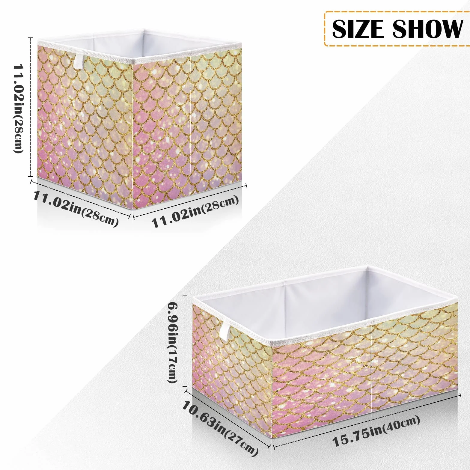 Syrenka gradient cekiny kosz do przechowywania kosz na zabawki pudełko do przechowywania tkanina półka kosz przedszkole sypialnia dziecięca dekoracja domu 40 x 27 x 4 cm
