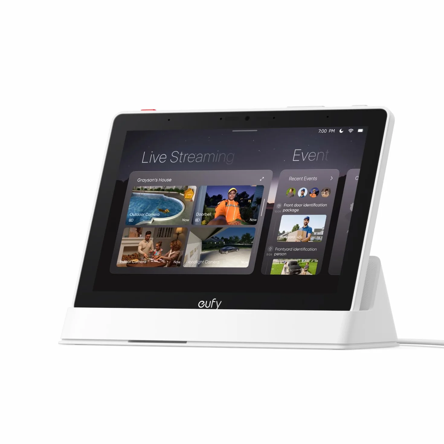 eufy Smart Display, Smart Home Hub, 8-calowy panel sterowania, Kompatybilny z urządzeniami zabezpieczającymi eufy, 4 widoki na 1 wyświetlaczu, Wiadomości w czasie rzeczywistym, Raporty dzienne