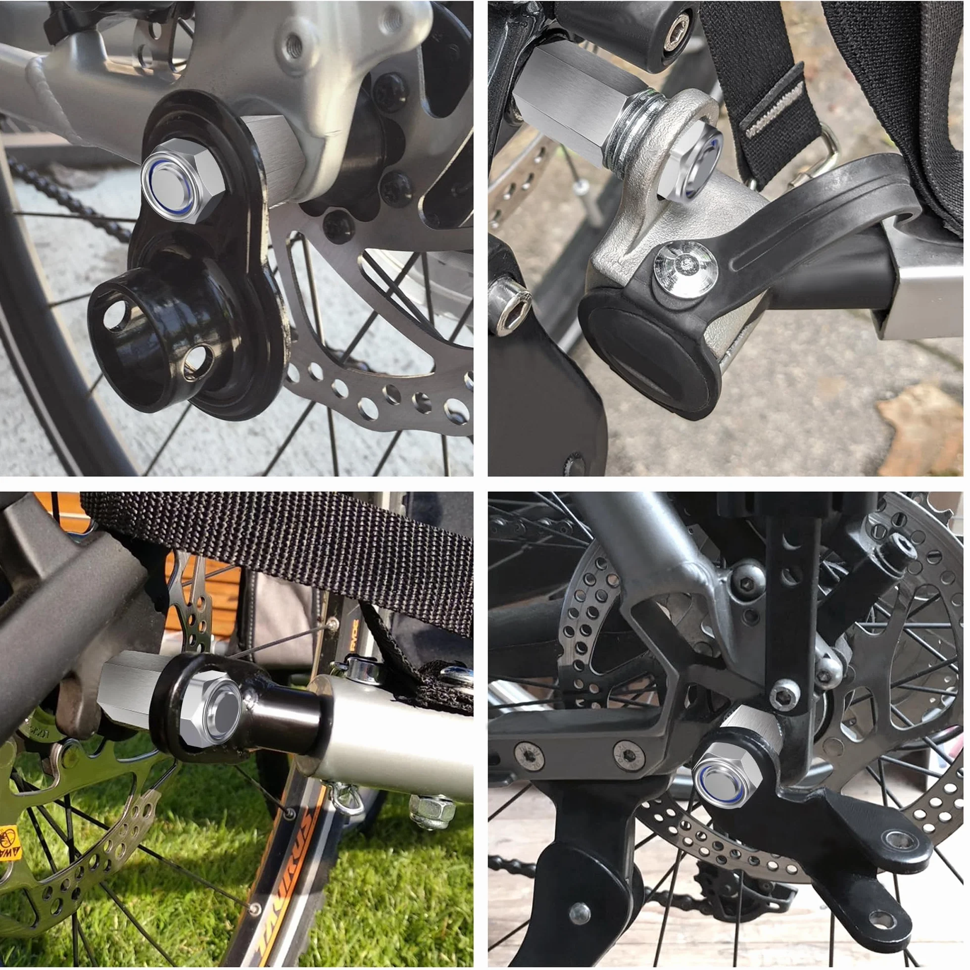 Adapter osi rowerowej do M10 x 1,0 pełnej osi, 3/8" x 26 osi pełnej, szybkomocująca M5, uniwersalny adapter sprzęgła do przyczepy rowerowej