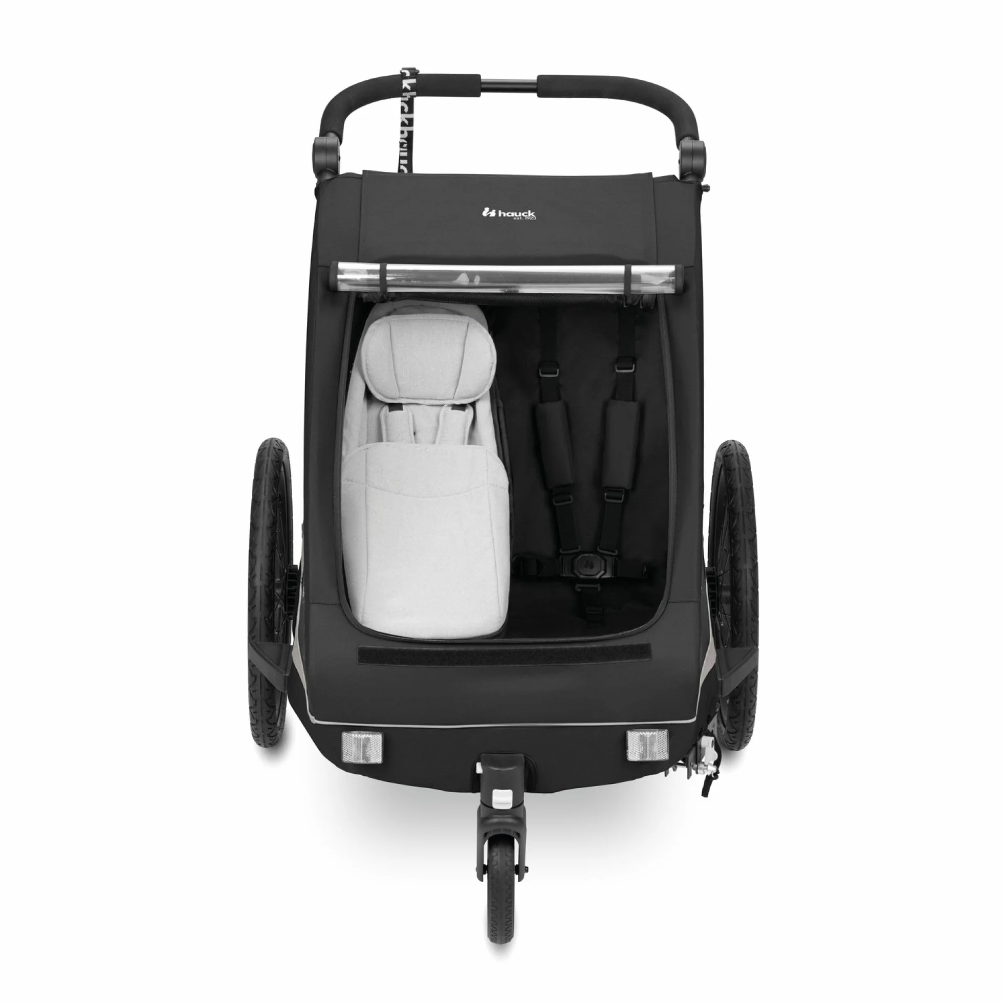 Hauck Hamak dla niemowląt Velo Baby Lounger 2 dla Dryk Duo, Dryk Duo Plus & Bike N Walk Duo - fotelik dla noworodka od 1 miesiąca, szary
