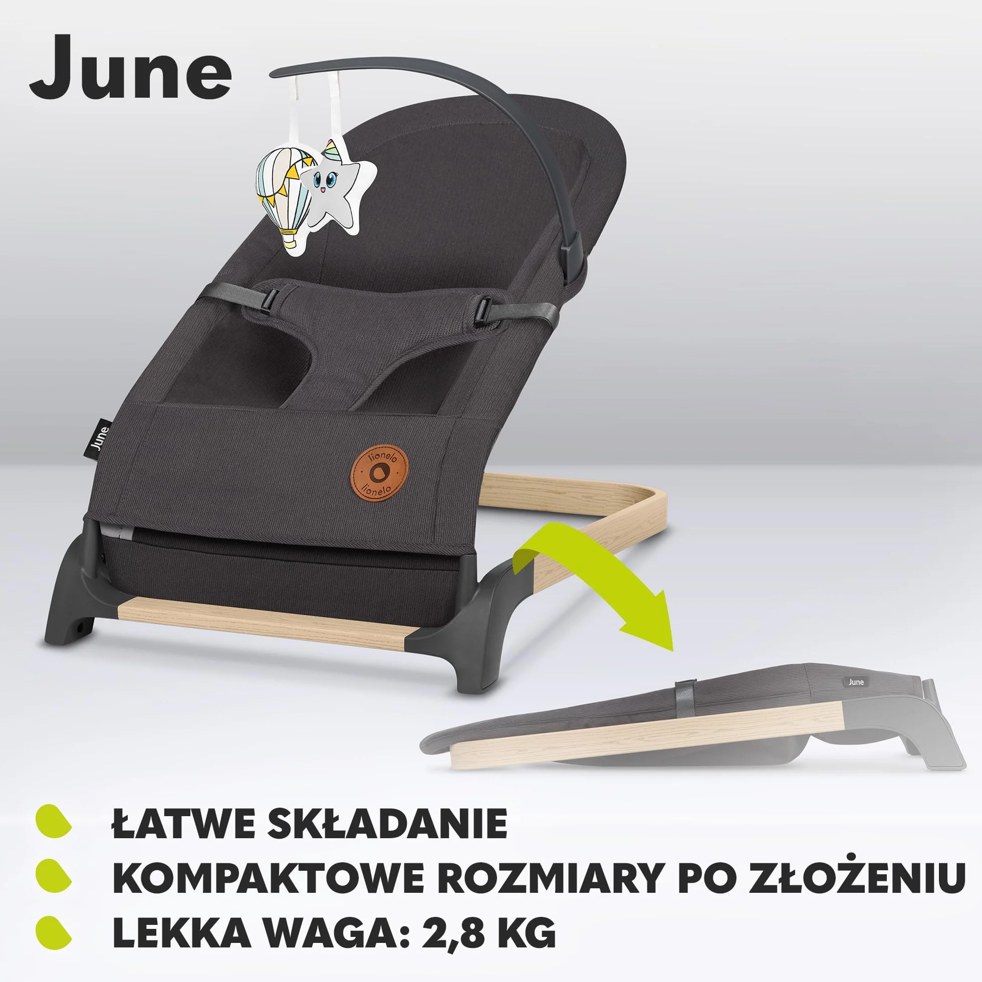 Lionelo June Air Bujaczek Szary Średni