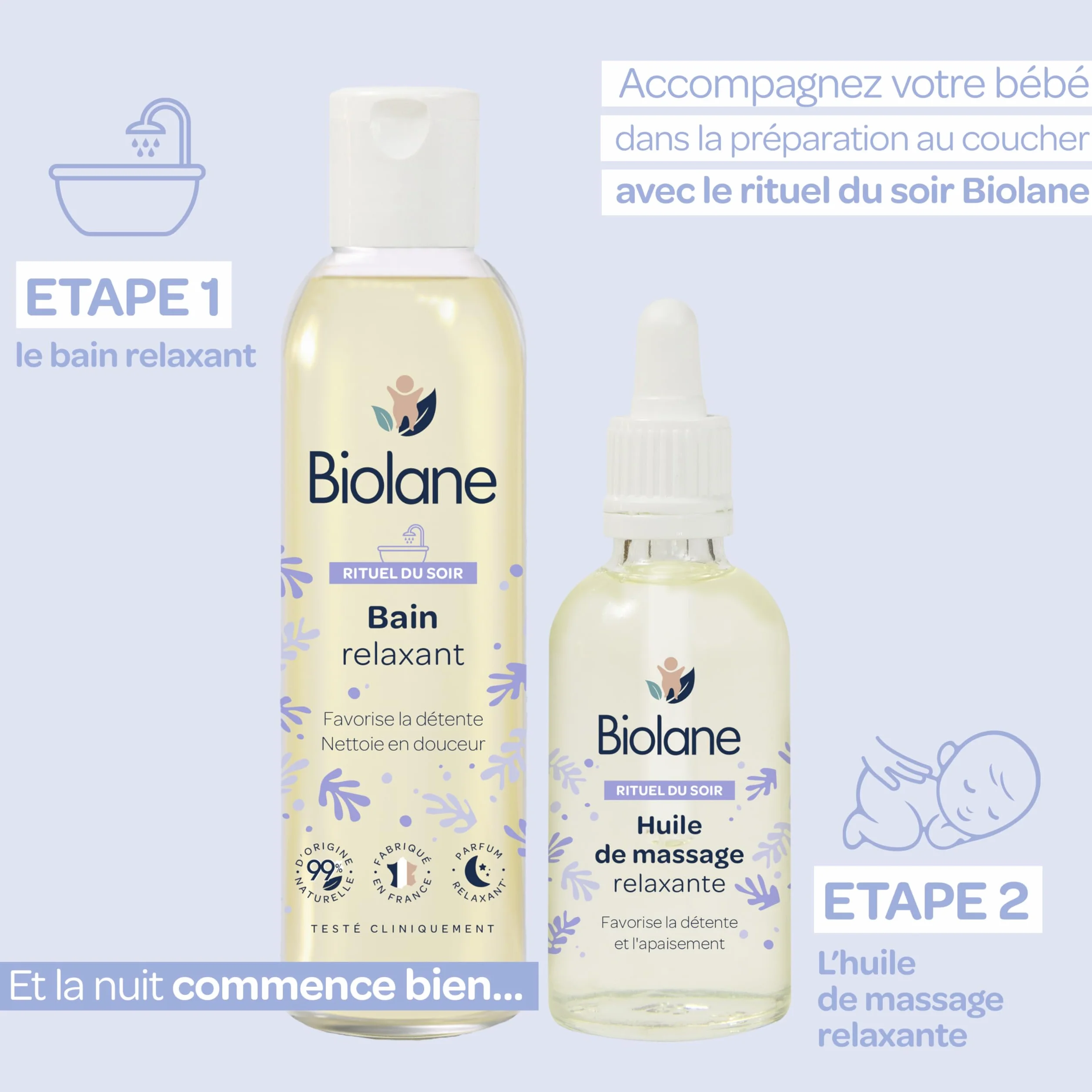 BIOLANE Olejek do masażu dla dziecka 50ml 99% naturalnych składników
