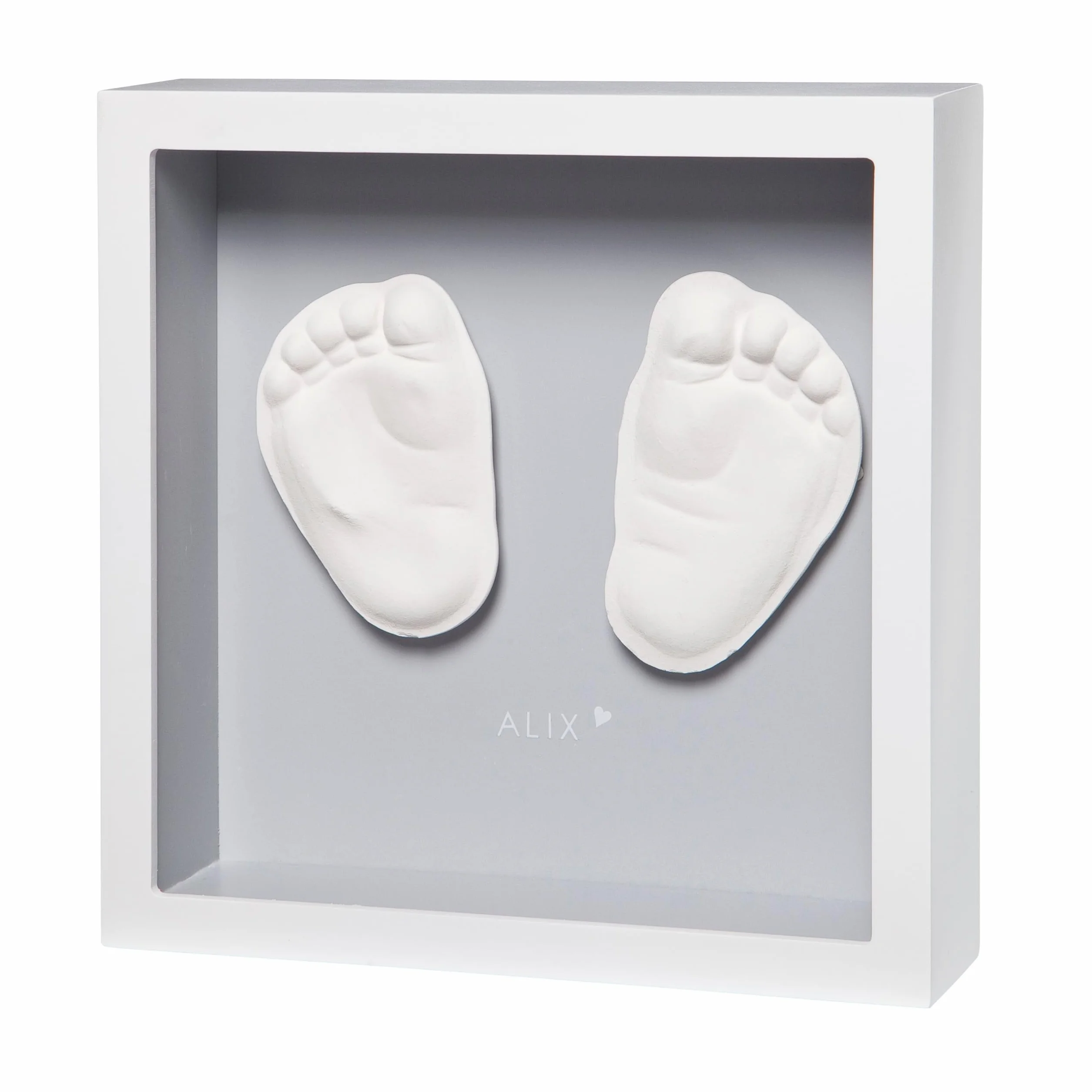 Baby Art My Little Steps Sculpture Frame, szara, otwarta ramka na zdjęcia do odcisku gipsu 3D ręcznie lub stóp Twojego dziecka