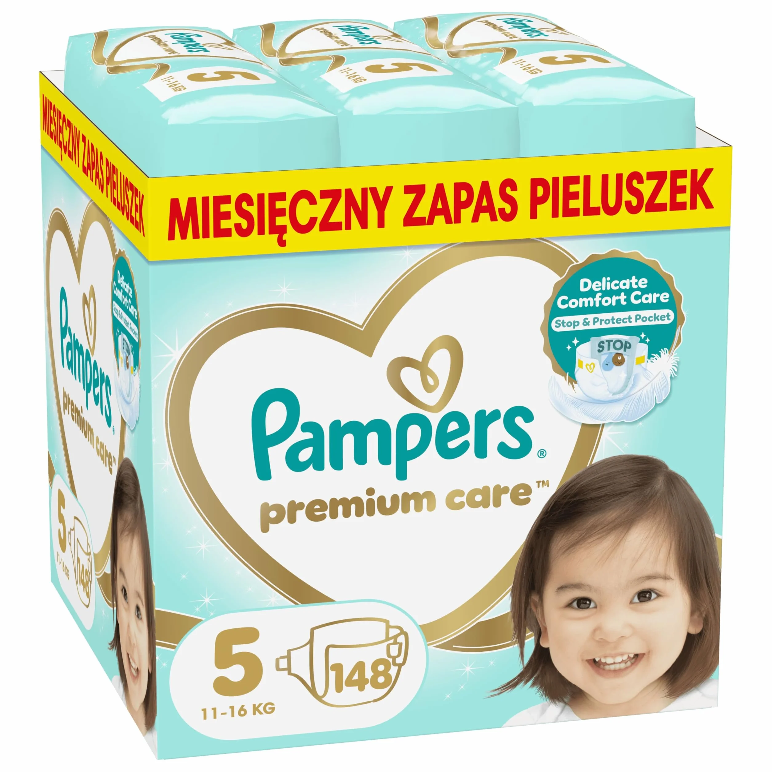 Pampers Premium Care rozmiar 5, 148 pieluszki, 11kg-16kg