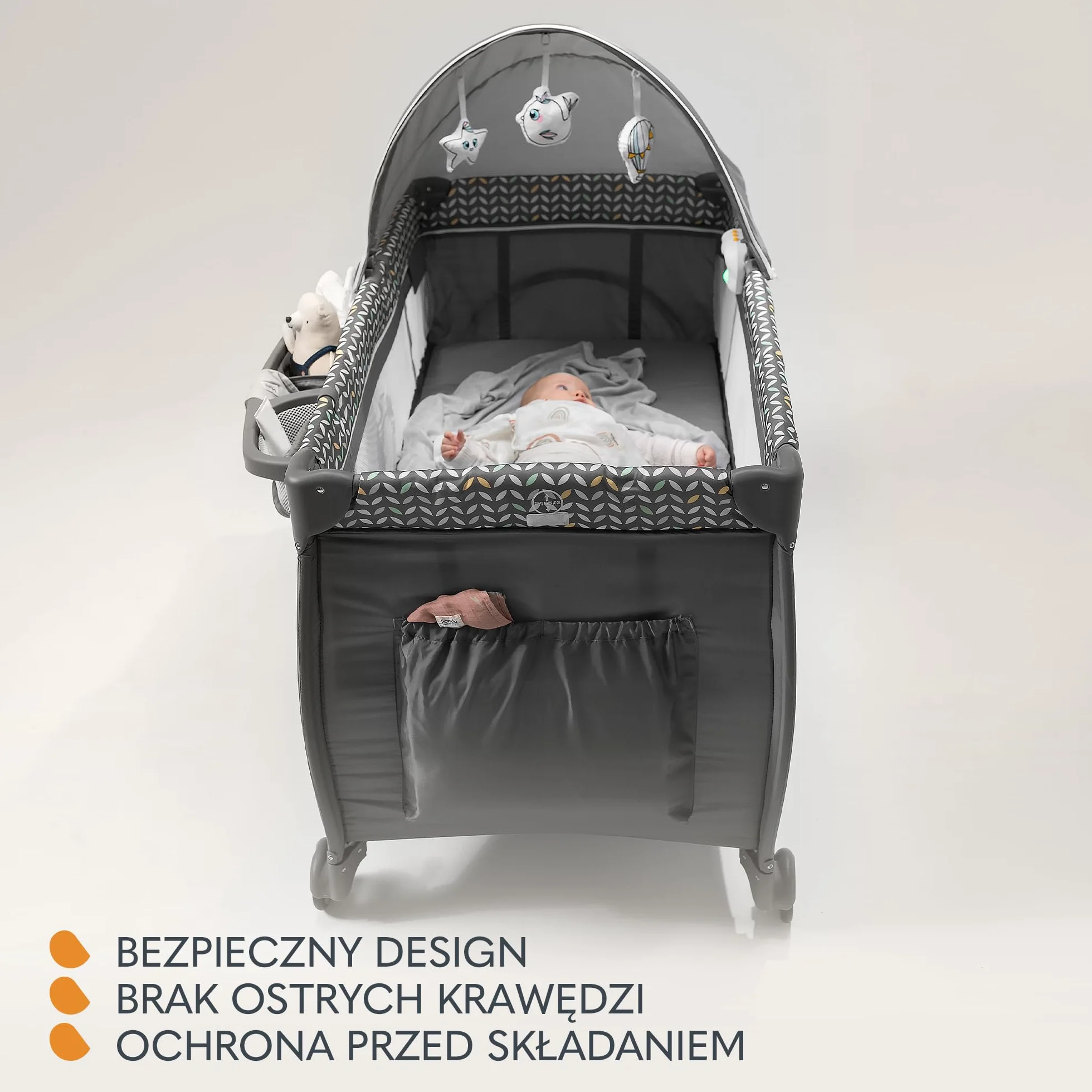 Lionelo Sven Plus 2 W 1 Dziecięce Łóżeczko Dla Dzieci Od Urodzenia Do 15 Kg, Mata Do Przewijania Moskitiery, Przewiewne Ściany Boczne Z Wejściem Bocznym, Torba Składana
