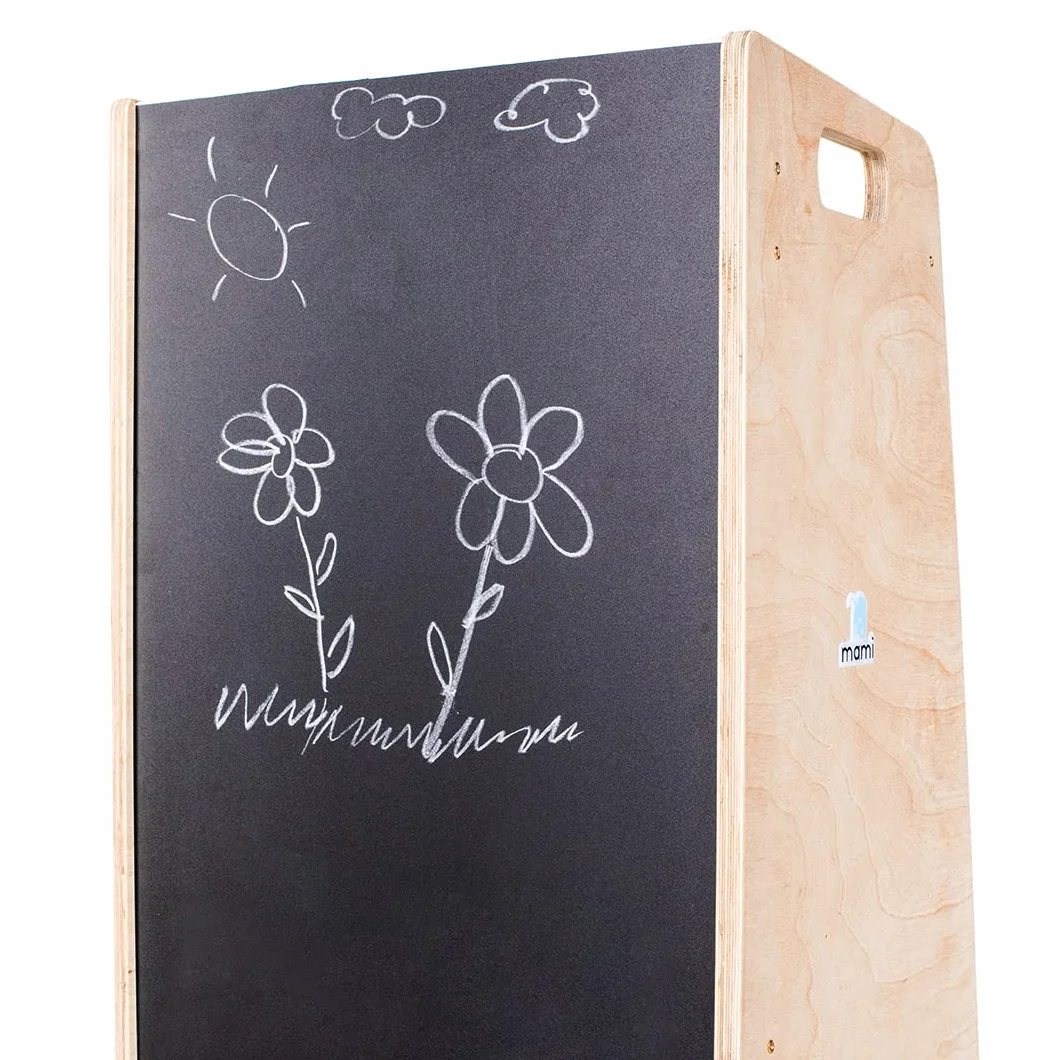 Mamikids Learning Tower wieża Montessorian z naturalnego drewna dla dzieci 2-6 lat, przekształcalna w drabinę stół stołek