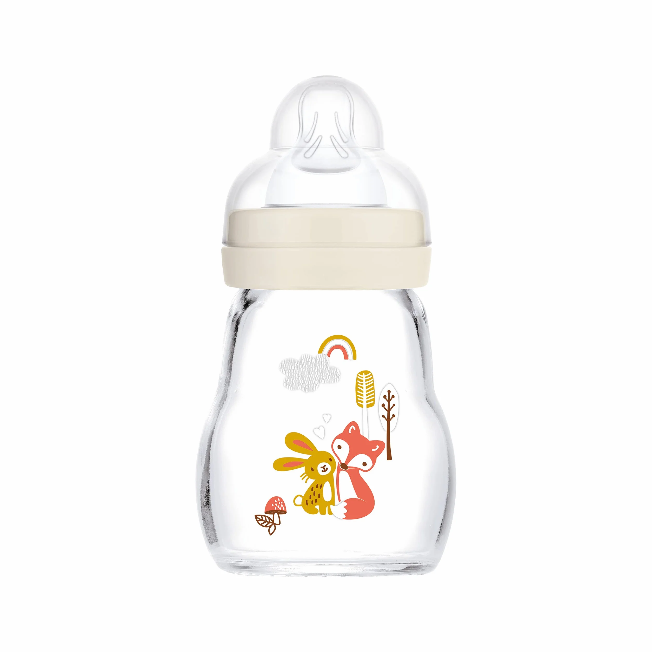 MAM Feel Good butelka dla niemowląt ze szkła 170 ml szeroki otwór stabilna przyssawka rozm. 1