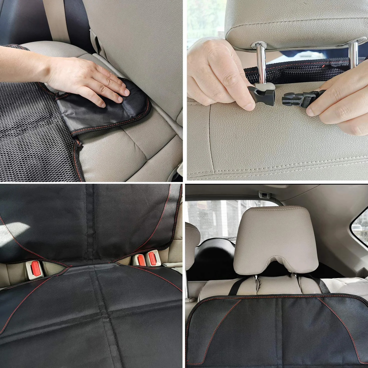 MORROLS Ochraniacz na fotel samochodowy uniwersalny z kieszeniami kompatybilny ISOFIX