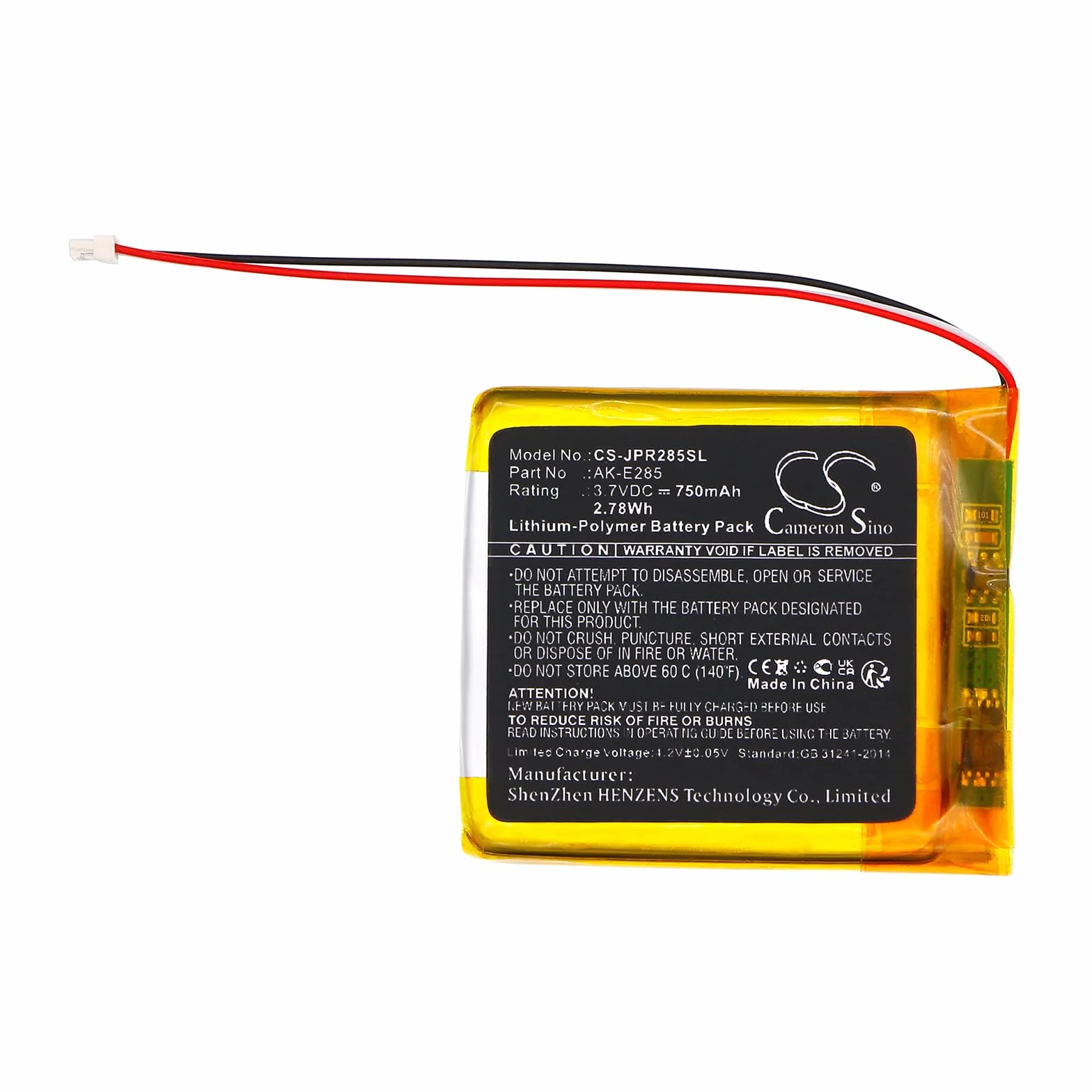 Bateria zamienna do Jabra Elite 85H, Evolve2 85 PN:Jabra AK-E285 750 mAh / 2,78 Wh