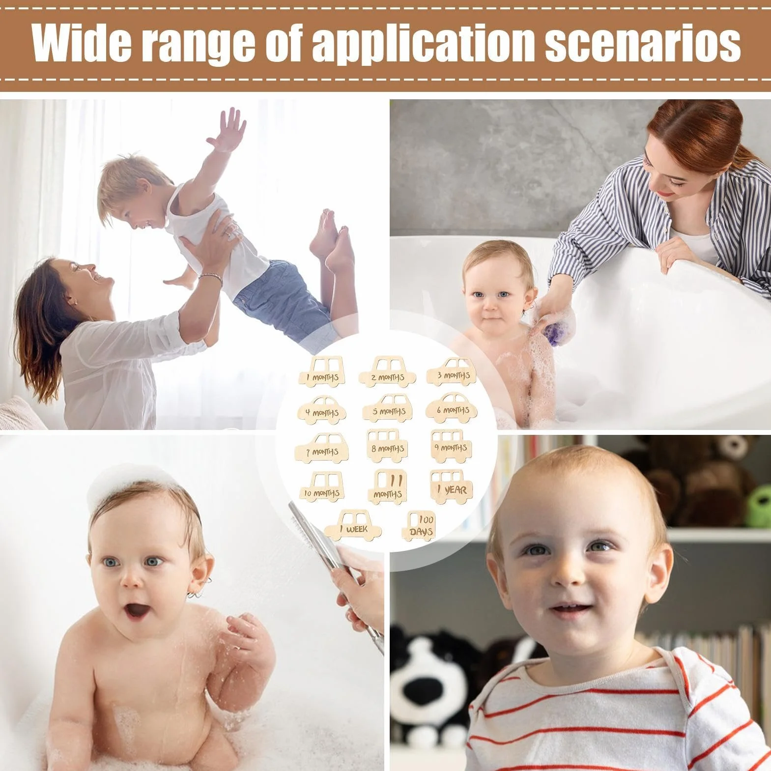 Baby Birth Announcement Sign | Baby Milestones Markers | 14X Baby Growth Signs | Babies Age Milestones Signs | Babies Photo Milestones Signs | Easy To Use For Baby Photography Or Birth Announcements.