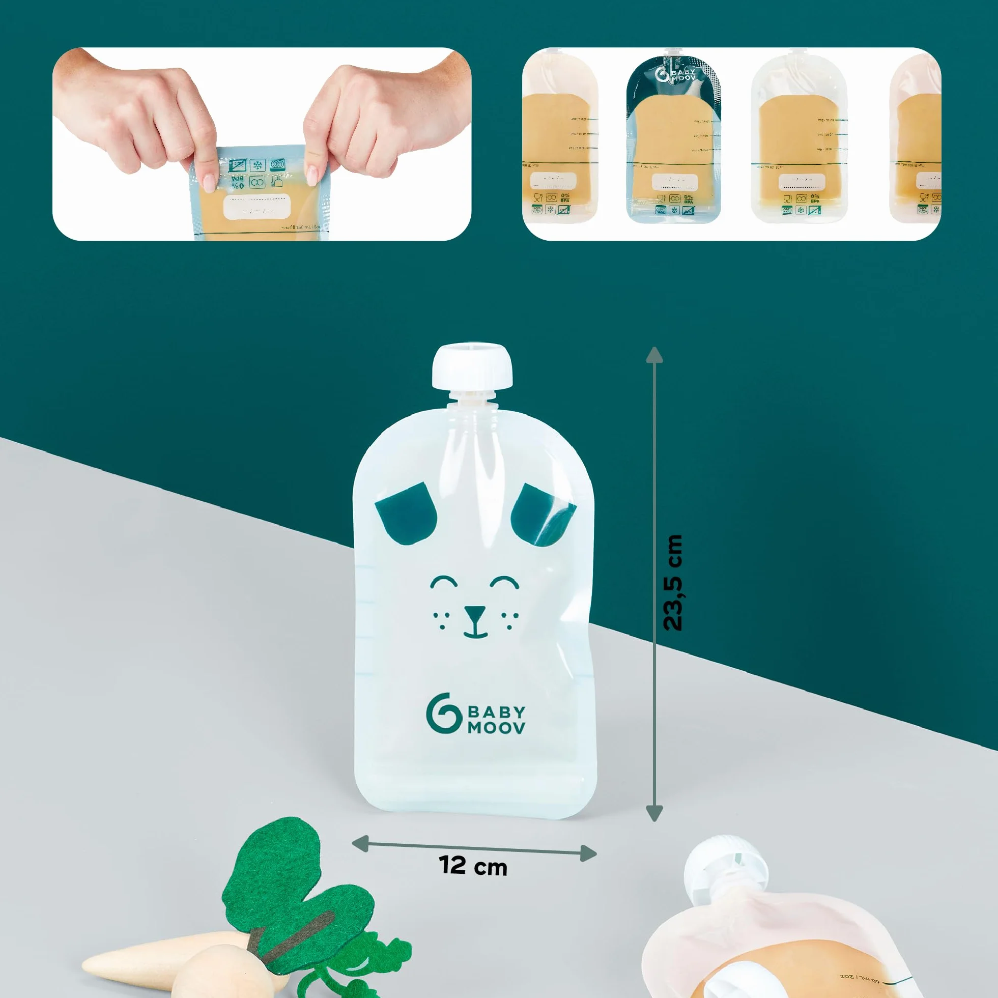 Babymoov ISY Pouches wielorazowe 150ml zestaw 20 szt.