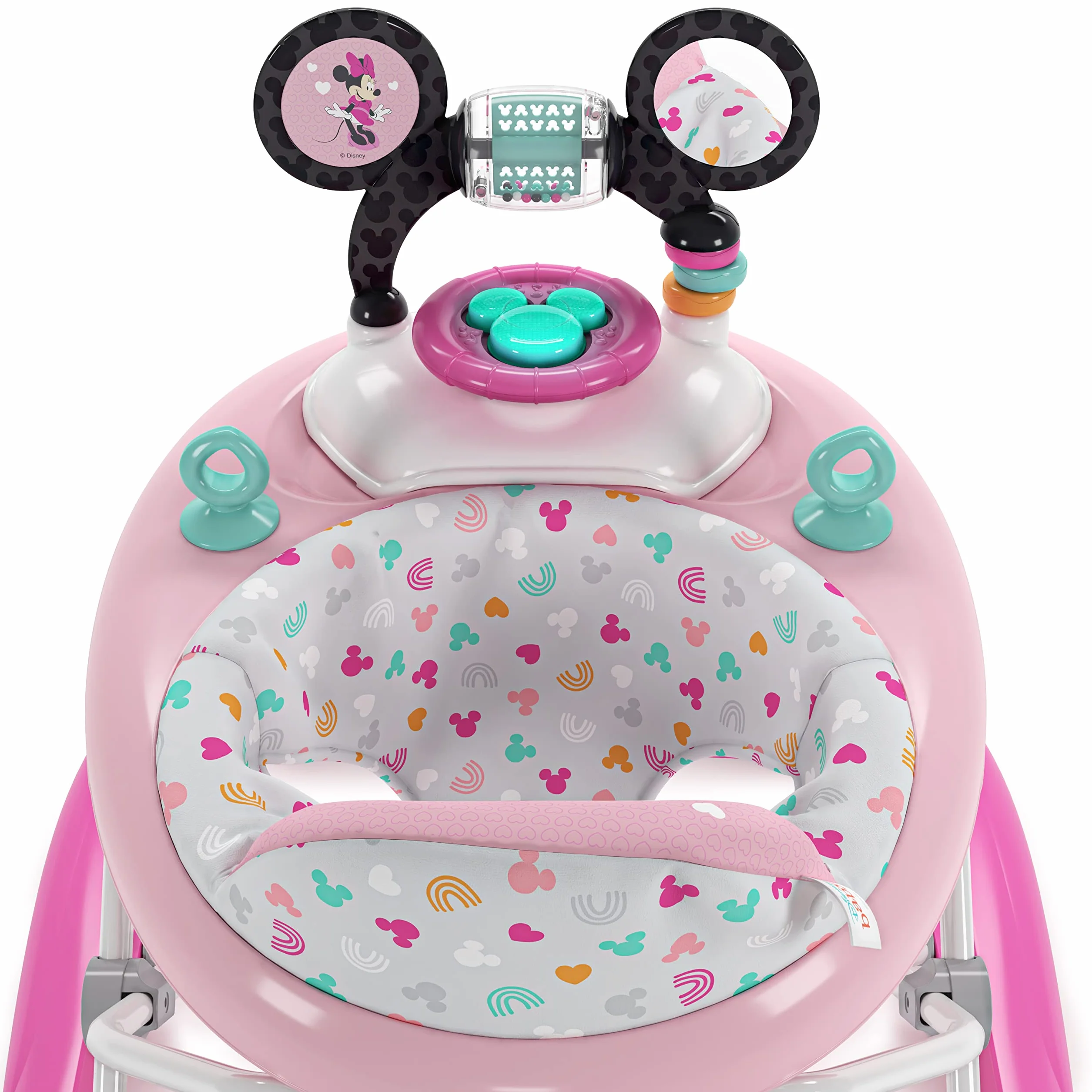 Bright Starts Disney Baby Minnie Forever Besties chodzik i centrum aktywności 2 w 1 oświetlenie muzyka regulowana wysokość od 6 miesięcy