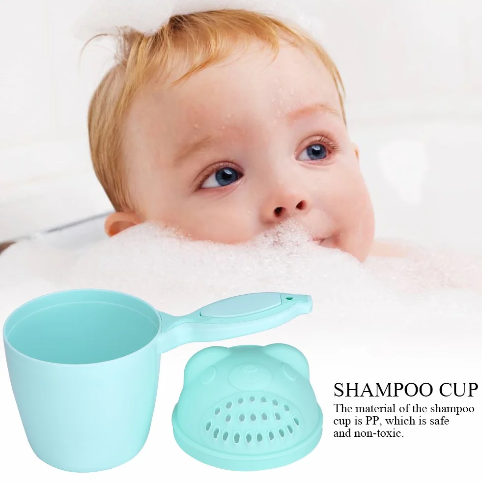 Kubek na szampon Kubeczek na szampon dla dzieci Śliczne dzieci Mycie włosów Kąpiel Flusher Cup Ochrona Kubeczek do przemywania oczu dla małych dzieci (zielony)