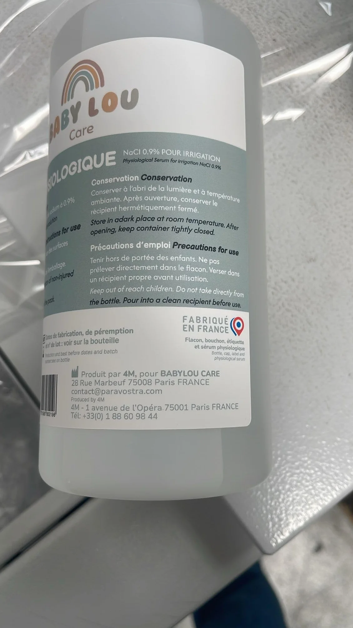 Butelka fizjologicznego roztworu soli 500 ml NaCl 0,9% do oczyszczania przewodów nosowych