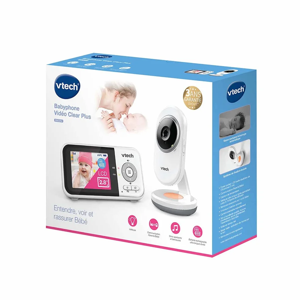 VTech BM3254 Monitor dziecka z kamerą 2,8" ekran LCD kolorowe światło nocne dwukierunkowy rozmowę biały