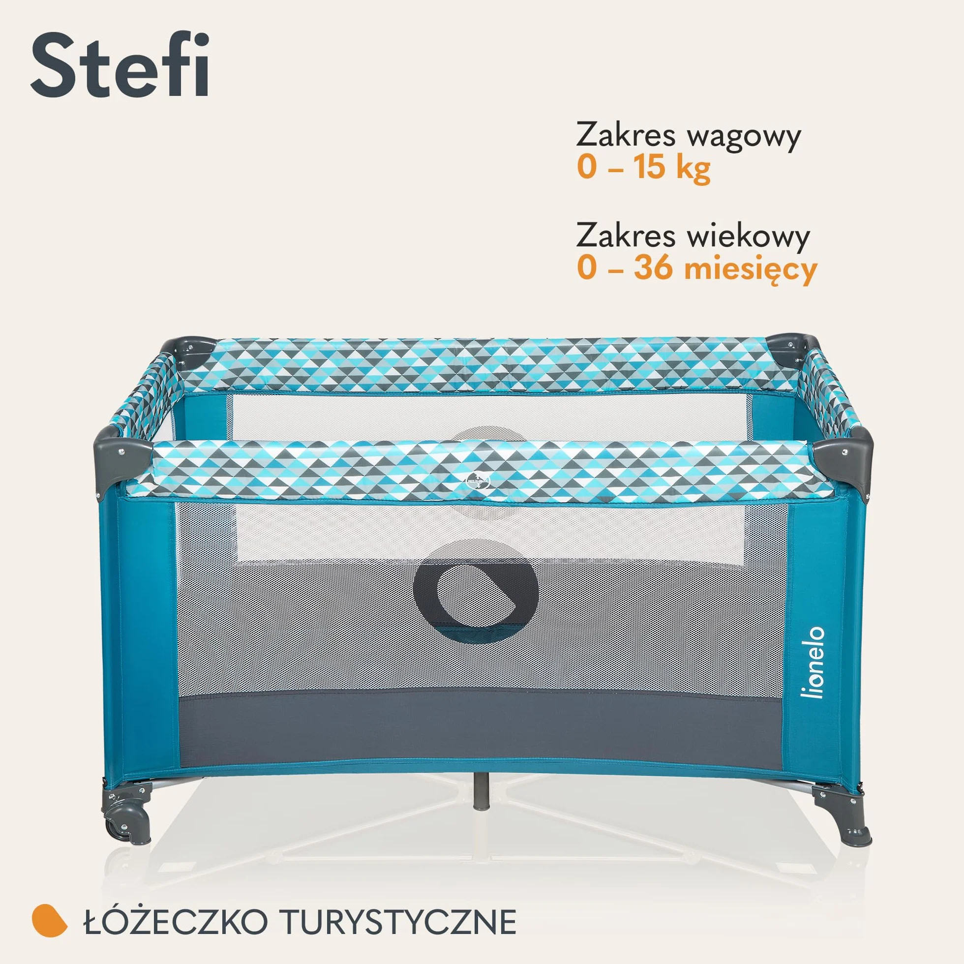 Lionelo Łóżeczko Turystyczne Turkusowy