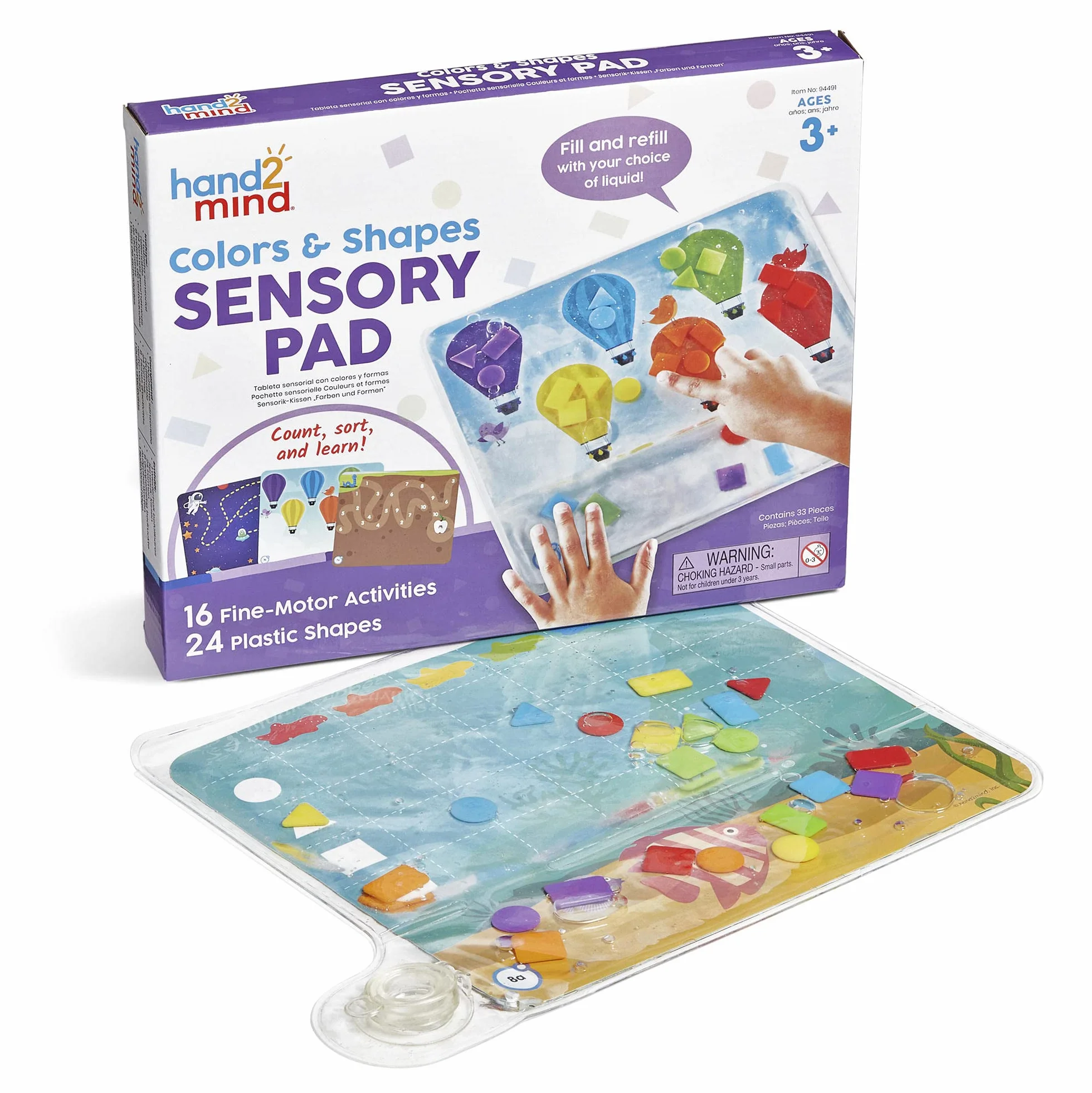 Learning Resources hand2mind Kolory & Kształty Sensoryczne Podkładka 33-Kawałeks Zestaw do Zabawy