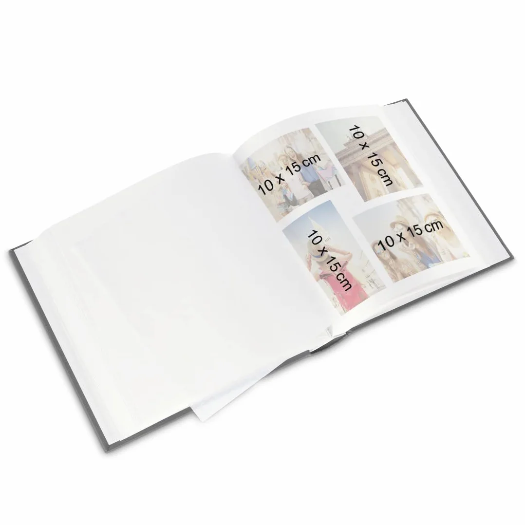 Hama Książkowy album fotograficzny "Jumbo Fine Art" (na wklejki, białe kartki, pergaminowe przekładki, 100 stron, maks. 400 zdjęć 10x15, rozmiar albumu 30x30 cm do zdjęć, na zdjęcia) czarny