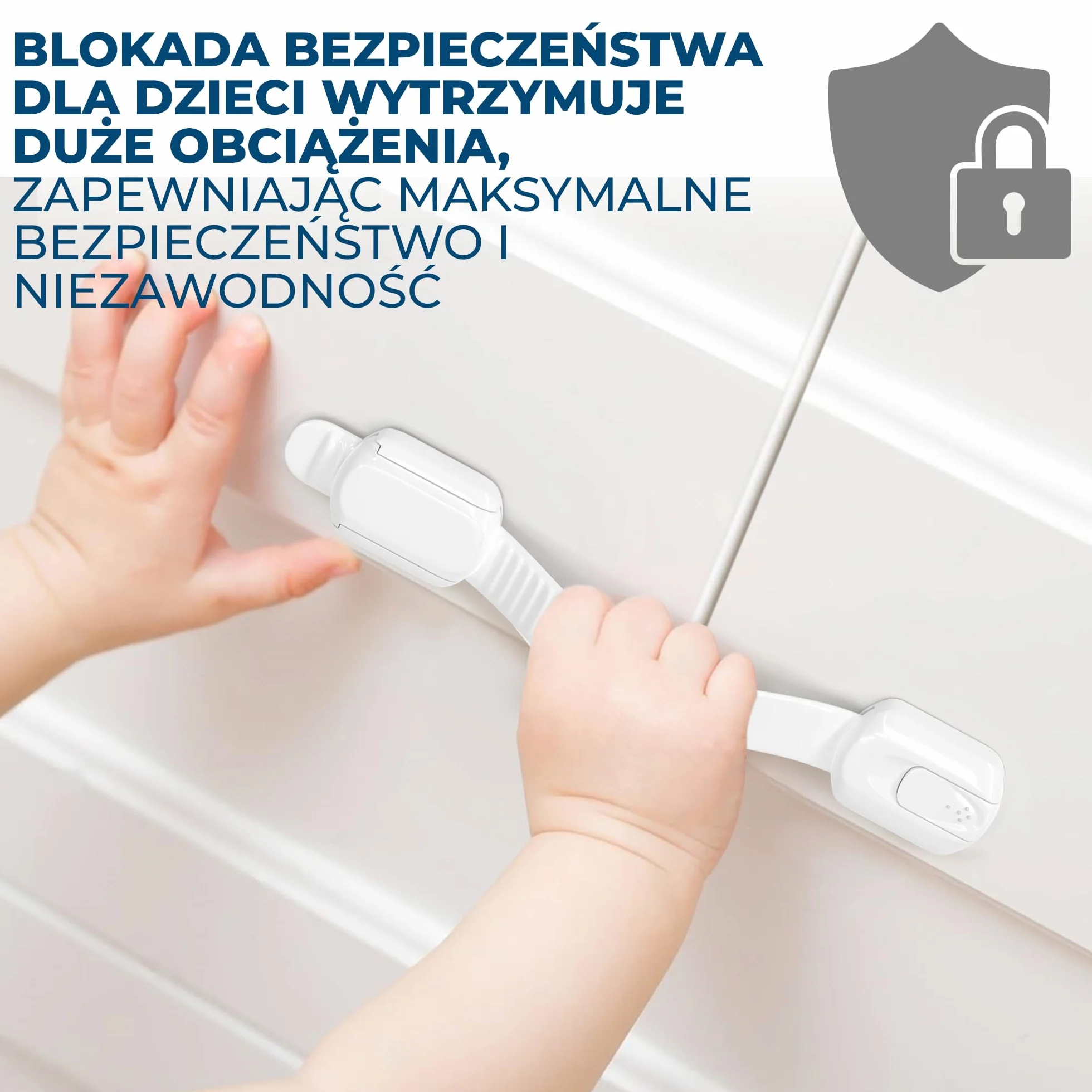 Hoffenbach Zabezpieczenie szafki i szuflad, 8 x zabezpieczenie szafki do przyklejenia dla niemowląt i dzieci, zabezpieczenie szuflady, zamek do szafy, bez wiercenia