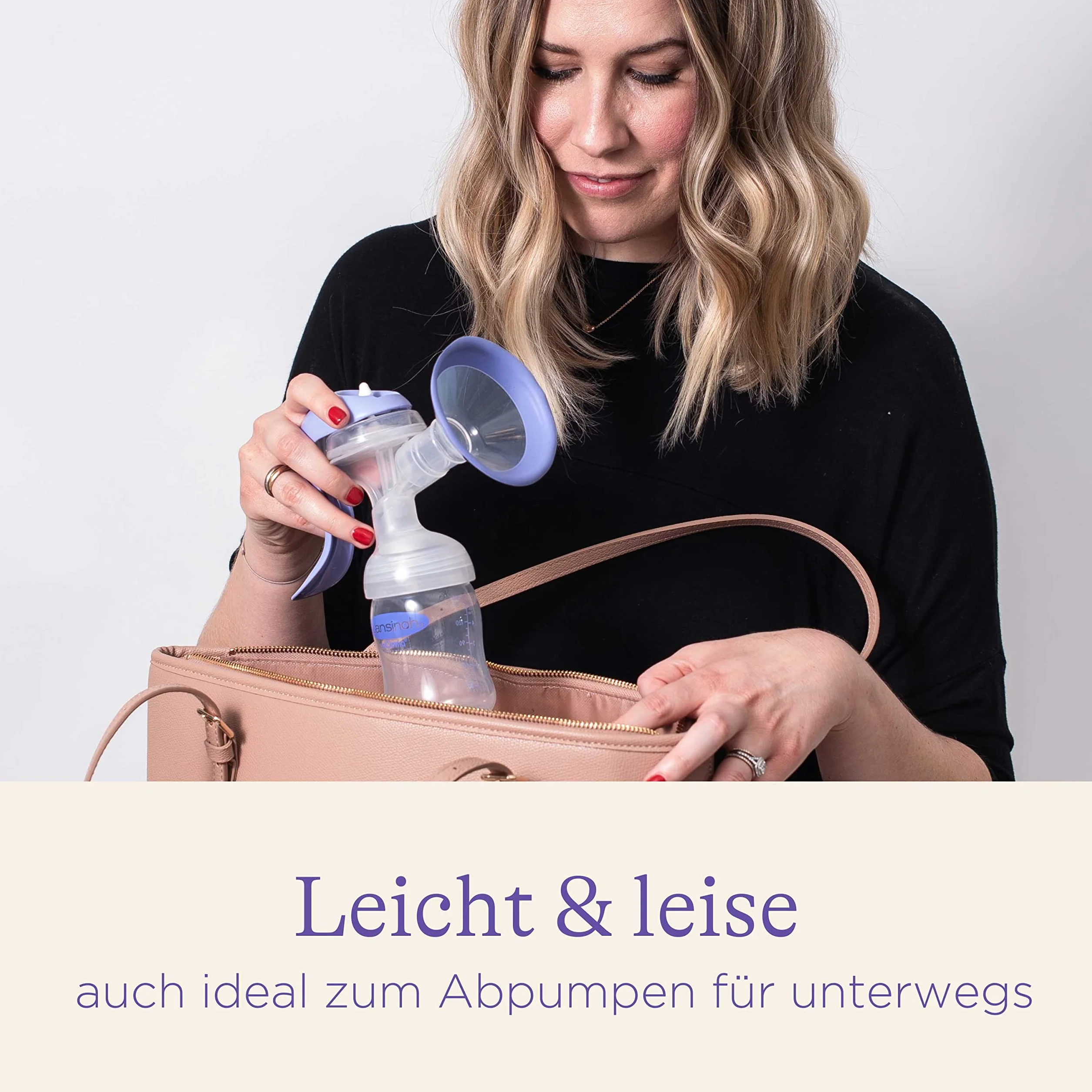 Lansinoh Manual Breast Pump Single Breastfeeding Milk Breastpump, ComfortFit Breast Cushion, Let-Down and Expression Customisable Pumping Modes, Convenient & Portable Travel