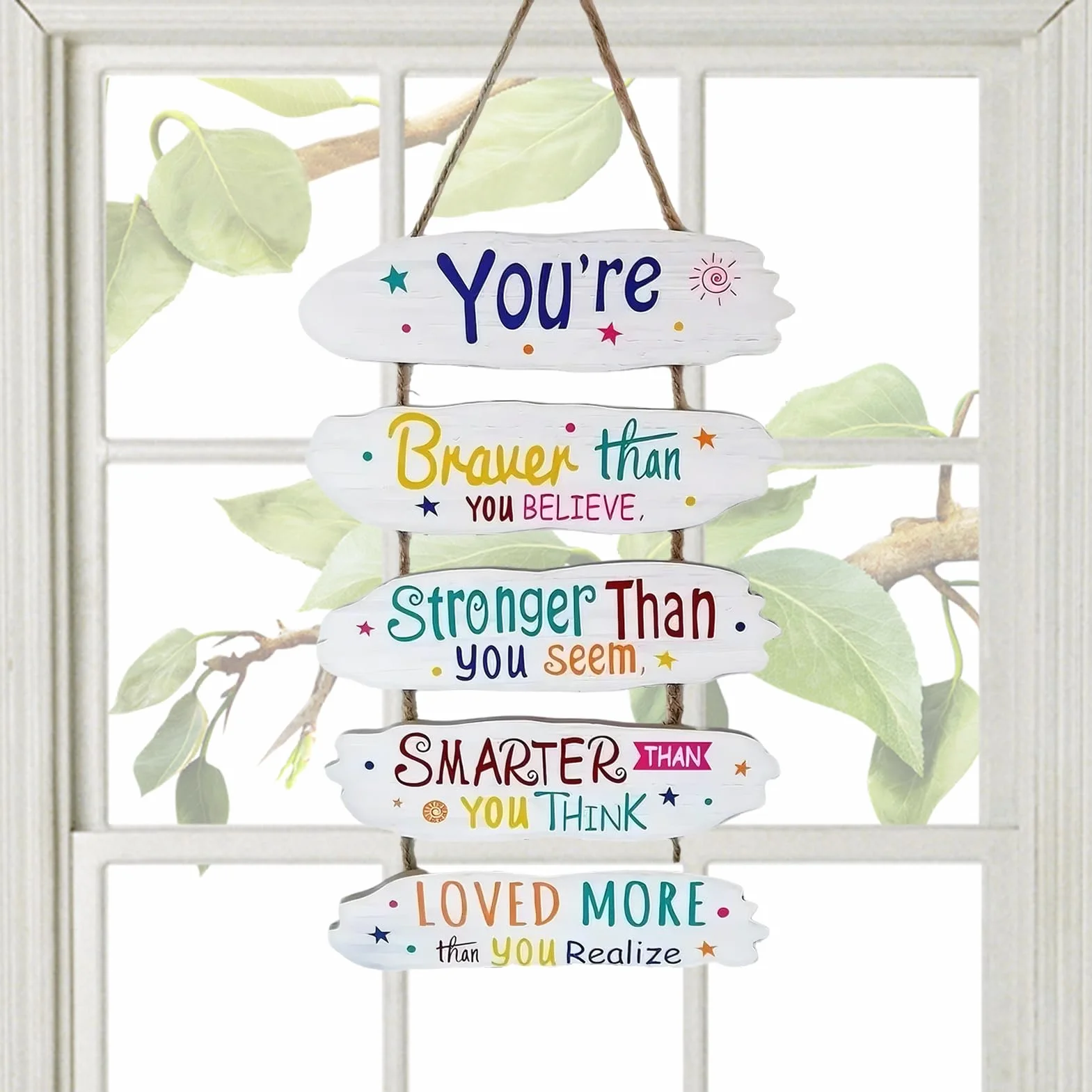 Motivational Wall Decor, Wooden Nursery Wall Sign, 13.78x9.06x0.2 inches Educational Decorative Art, Rustic Design, Inspirational Wood Board for Kids Room, Playroom, and Livingroom