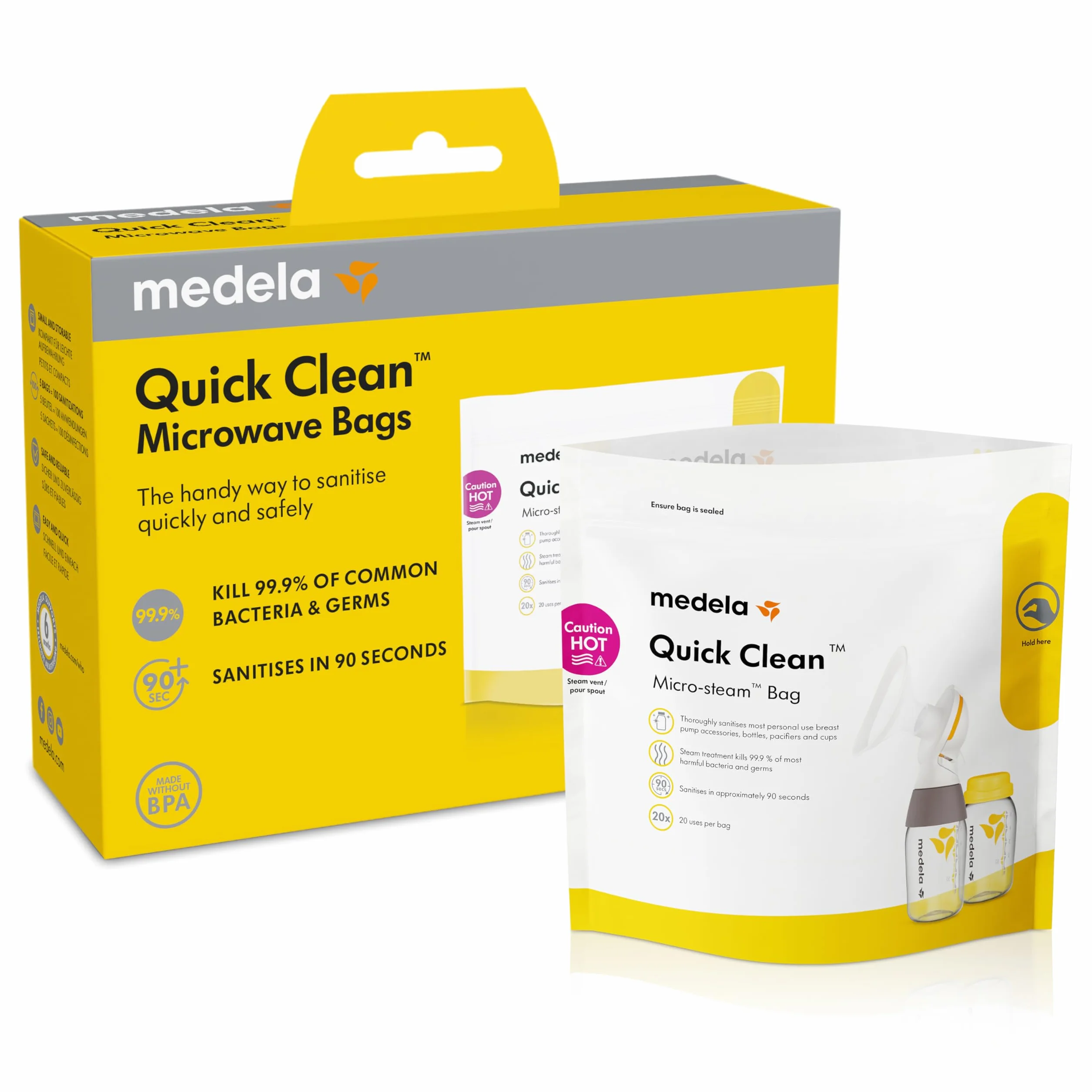 Medela Quick-Clean Worki Sterylizujące, 5 Sztuk