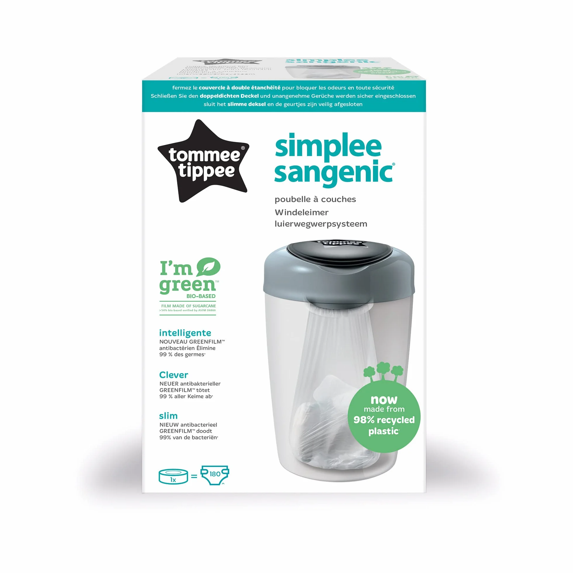 Tommee Tippee Simplee Sangenic kosz na pieluchy szary