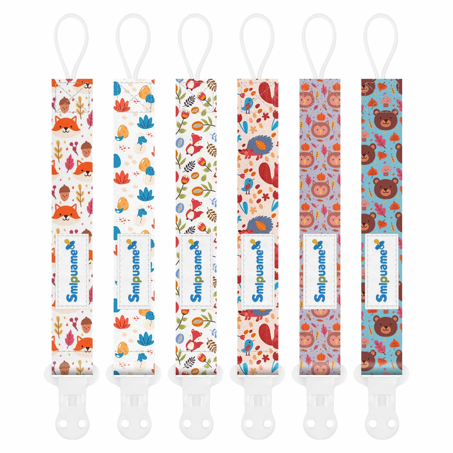 Pacifier Clip for Baby Boys Girl,6 Pack Stylish Binky Clips Strap,Paci Holder with Clips Universal Lightweight Fits Most Pacifiers Teeher toy Teething Ring Soothie,Baby Gifts(Animal)