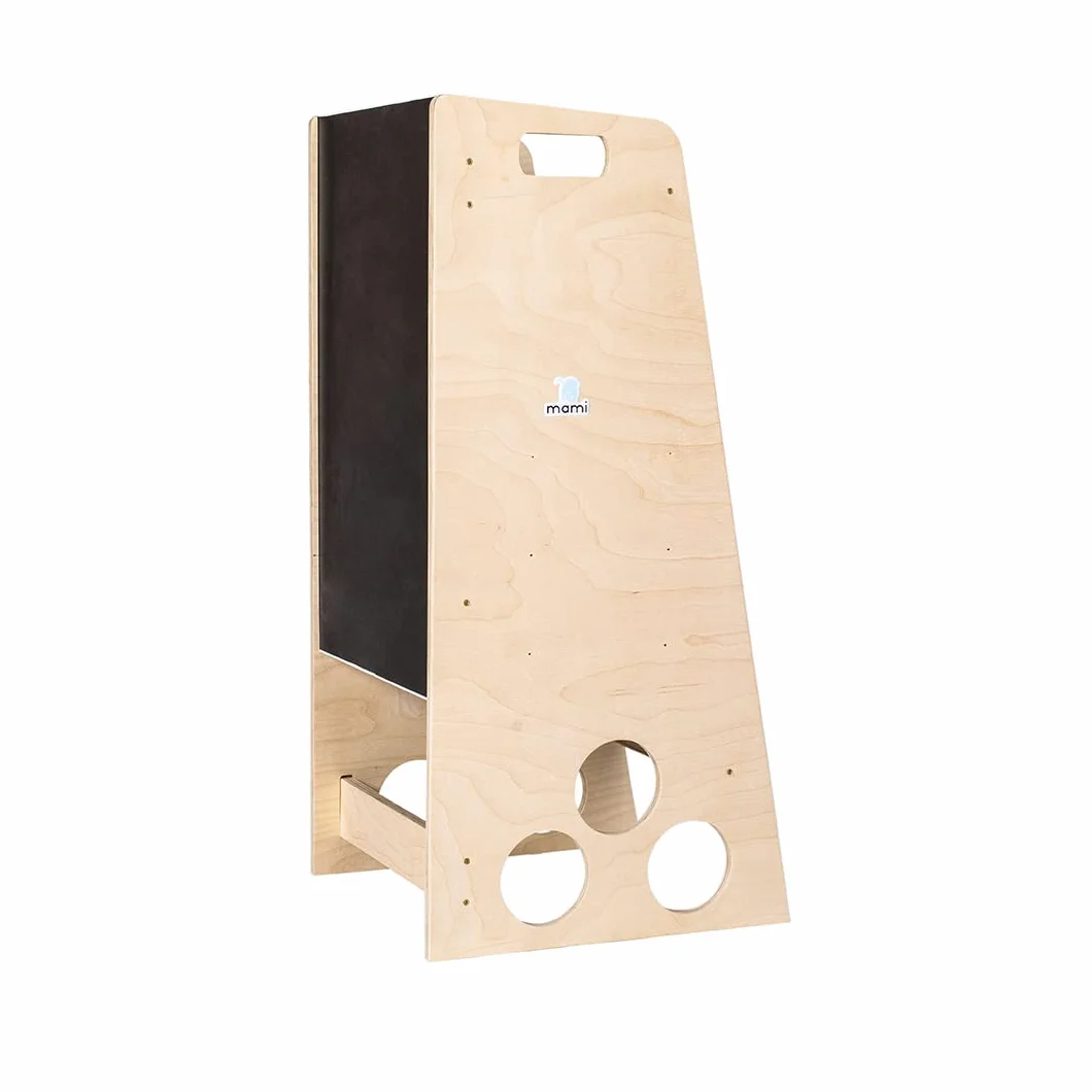 Mamikids Learning Tower wieża Montessorian z naturalnego drewna dla dzieci 2-6 lat, przekształcalna w drabinę stół stołek