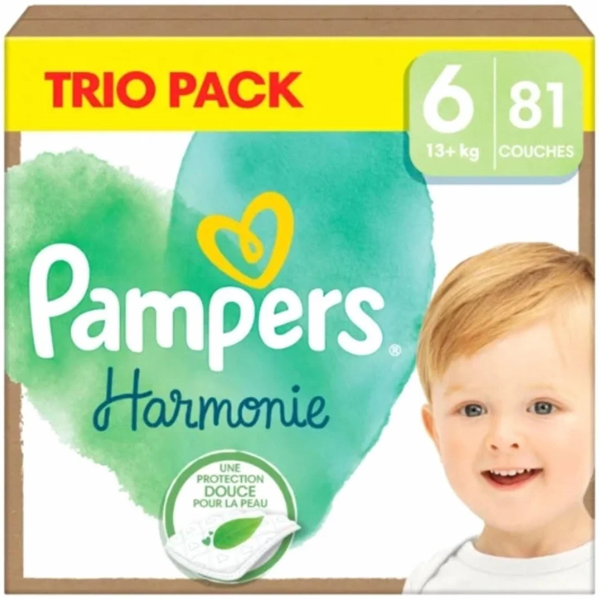 Pampers Harmonie Pieluchy Rozmiar 6 (13+ kg) 81 Sztuk Jednorazowe