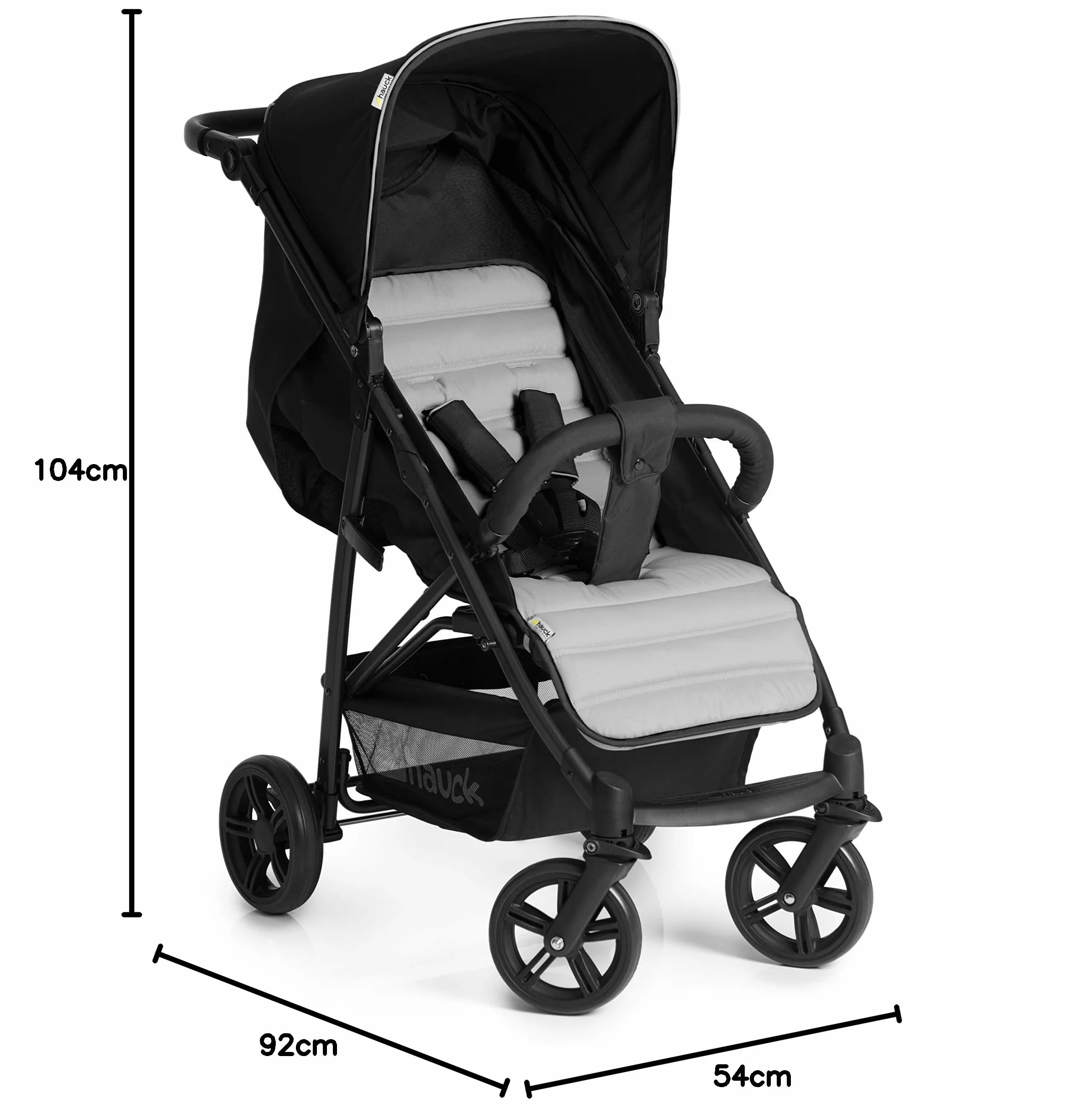 Hauck 148372 Wózek Dziecięcy, Czarno/Szary, Do 22 kg