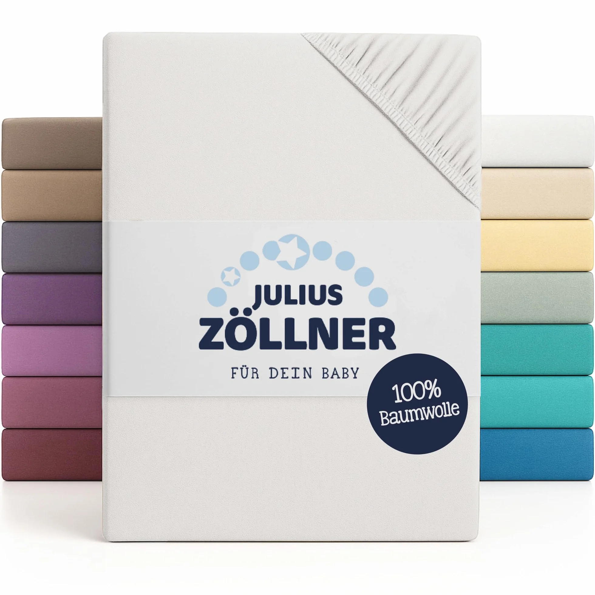 Julius Zöllner 8350013100 - Prześcieradło z gumką Jersey na łóżko do karmienia, wymiary: 50 x 100 cm, kolor: biały