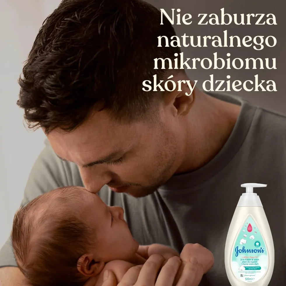 Johnson's Cotton Touch płyn do kąpieli 2 w 1 500 ml z pompką dla noworodków