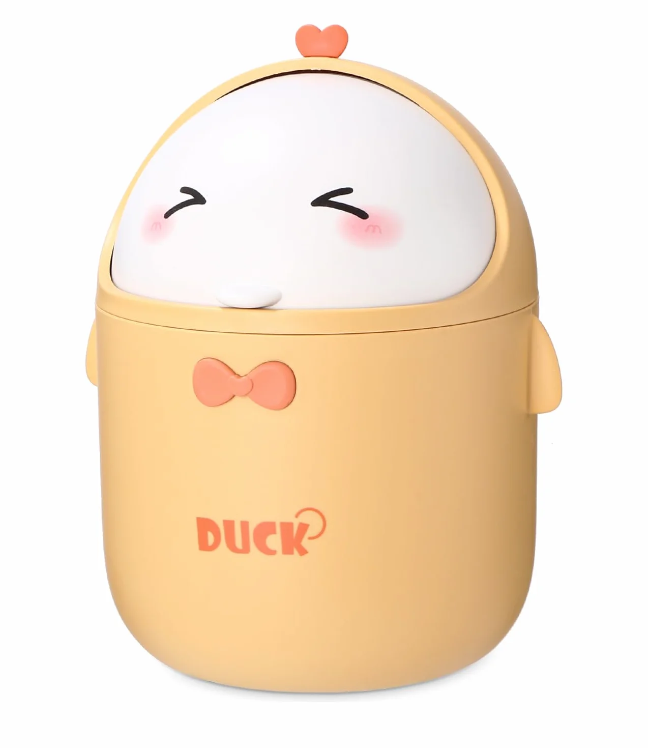 Huifoo Mini stołowy kosz na śmieci z pokrywką, słodki kosz na śmieci z kreskówki, mały kosz na śmieci, dekoracja Kawaii, pudełko do przechowywania, do biura, pokoju dziecięcego, toaletki, salonu