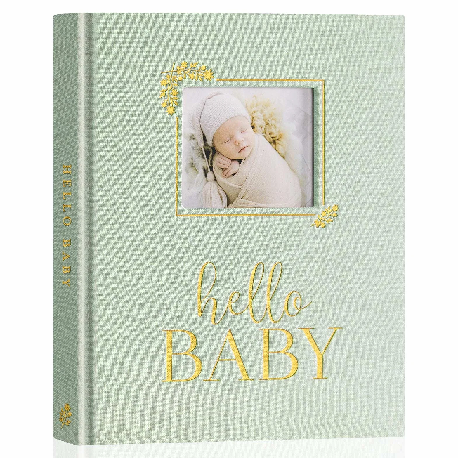 Lanpn Hello Baby, pamiątka, pierwsza 5-letnia pamiątka z okienkiem DIY, lniany dziennik dla niemowląt, wspomnienia, fotoksiążka dla noworodka, kamień milowy dla chłopców, dziewczynek, nowych rodziców