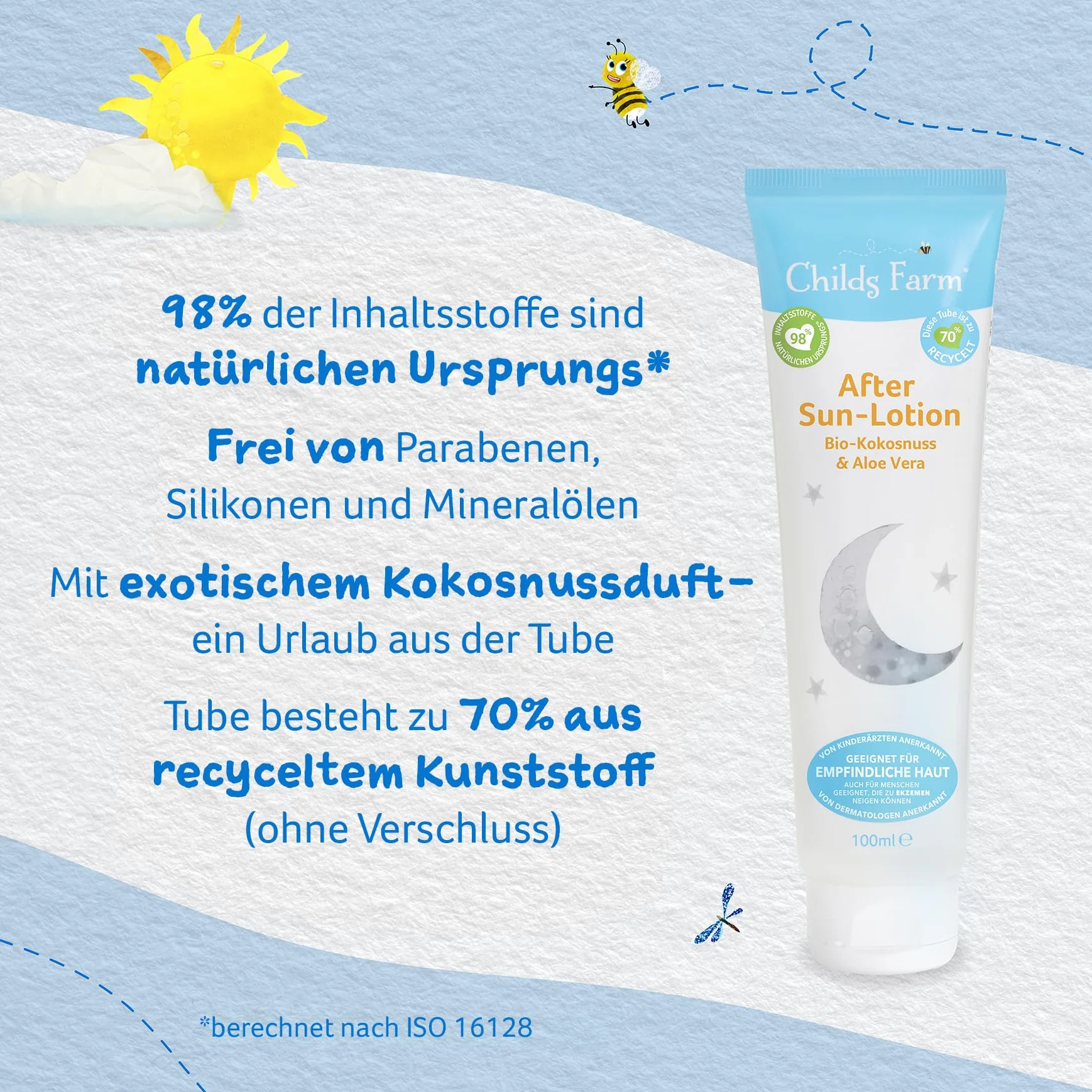 Childs Farm Balsam po opalaniu dla dzieci i niemowląt 100 ml bio-kokosowy nawilżający
