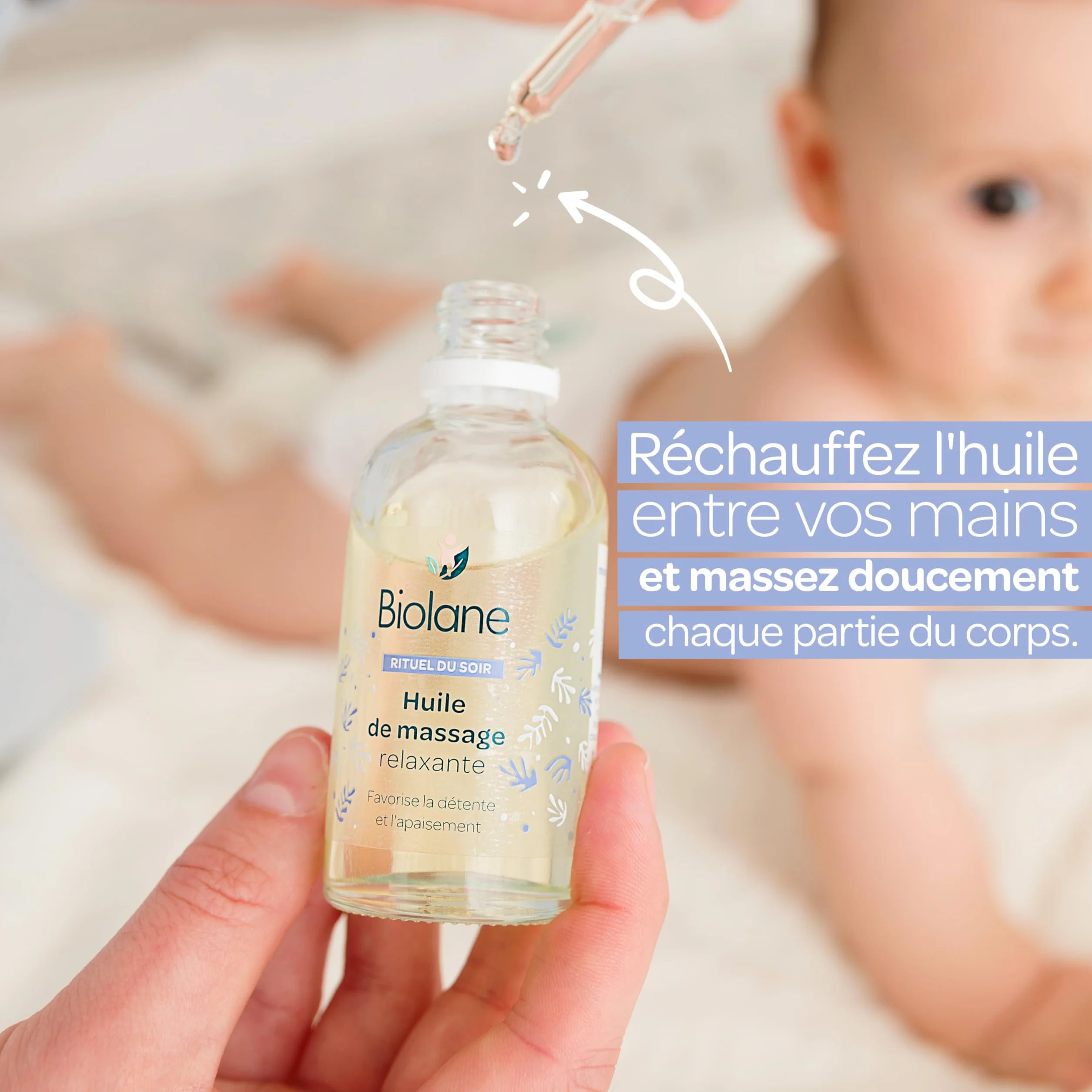 BIOLANE Olejek do masażu dla dziecka 50ml 99% naturalnych składników
