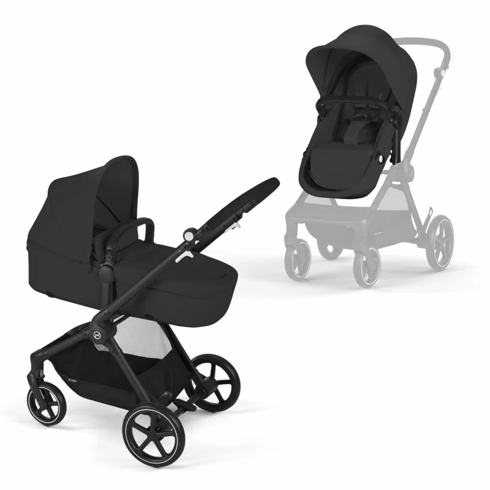 CYBEX Gold Wózek dziecięcy EOS 2-w-1, System podróżny, Od urodzenia do 22 kg (ok. 4 lata), Moon Black