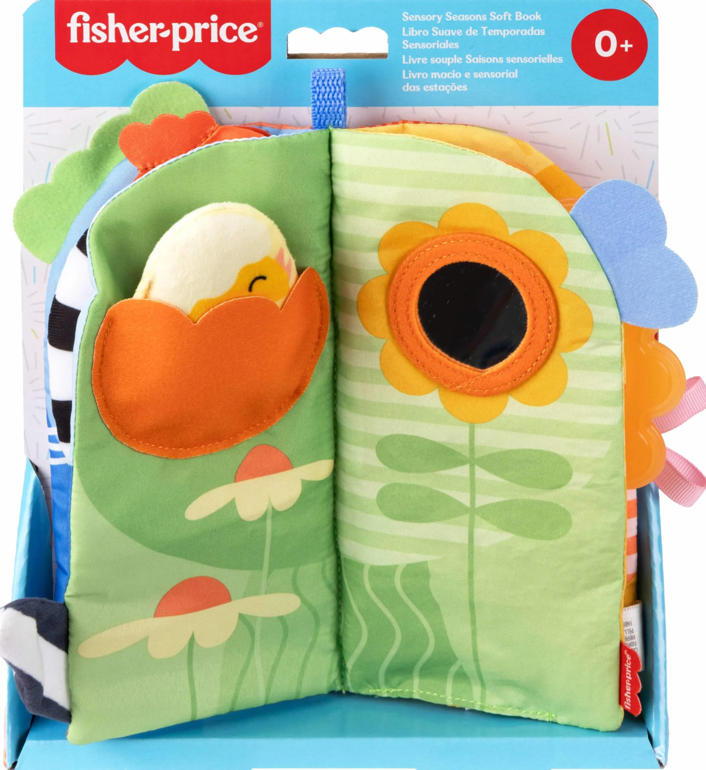 Fisher-Price Miękka książeczka sensoryczna Pory roku JKP53 4 strony zabawka dla noworodków i niemowląt