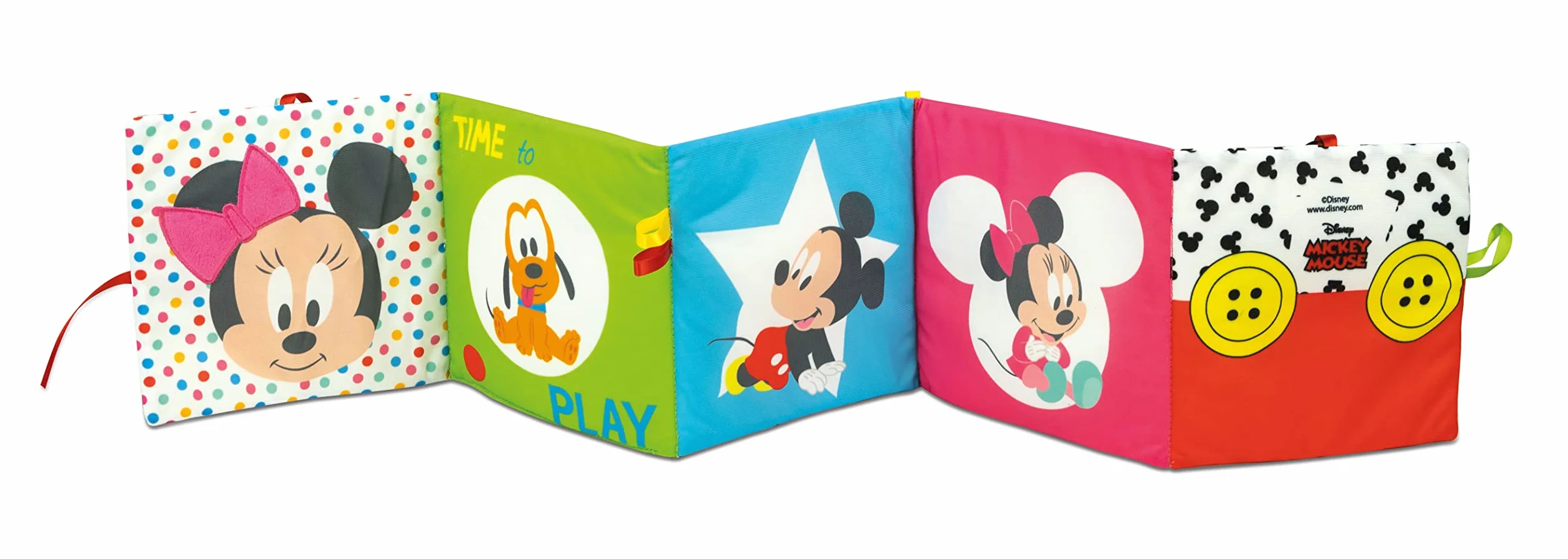 Clementoni Disney Baby miękka sensoryczna książka z tkaniny dla niemowląt 0+, wielokolorowa, można prać w pralce