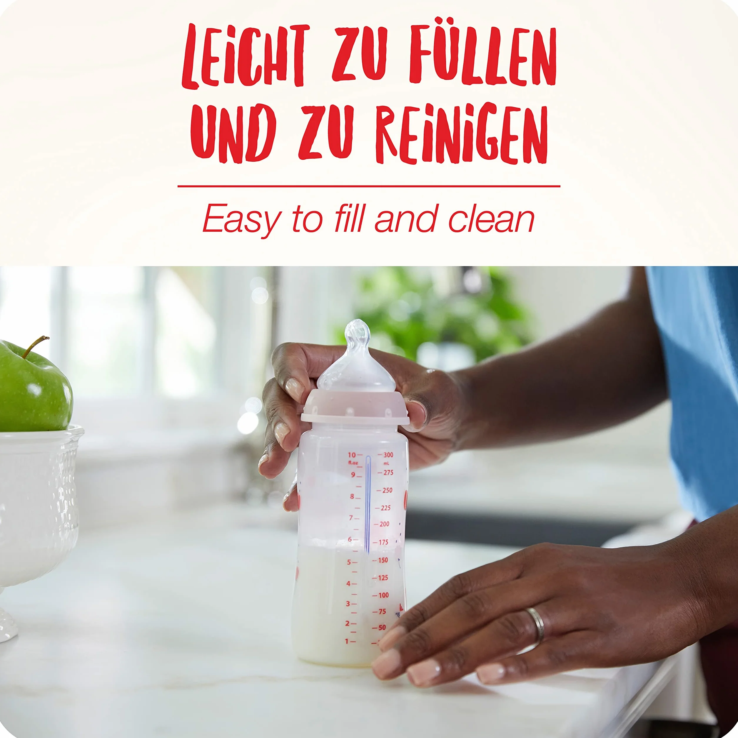 NUK First Choice + Butelka dla niemowląt | 0–6 miesięcy | Wskaźnik kontroli temperatury | Otwór antykolkowy Anti Colic | 300 ml | Produkt nie zawiera BPA | Smoczek silikonowy | żyrafa | 3 elem