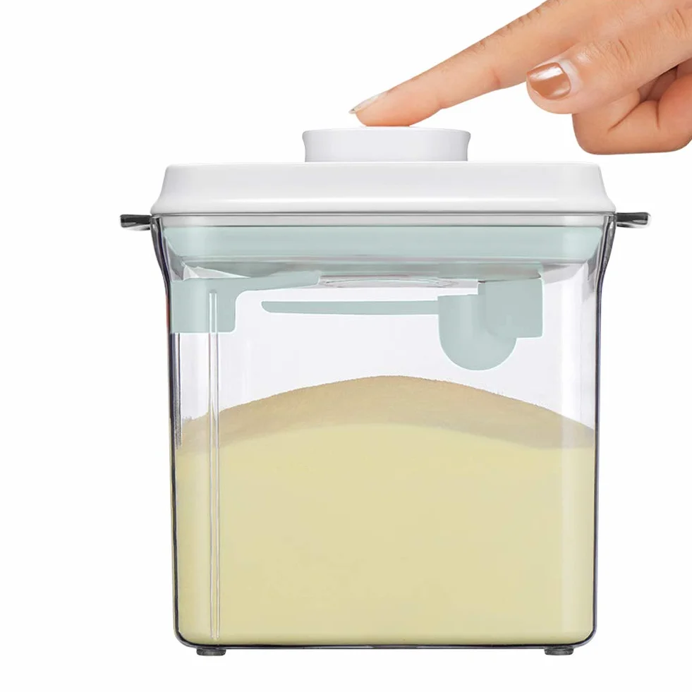 1,7 l, hermetyczny dozownik mleka w proszku, przenośna skrzynka na mleko w proszku, pojemnik na proszek z łyżeczką, obsługa jedną ręką, zdejmowany, do przechowywania mleka w proszku dla dzieci, owoców i żywności