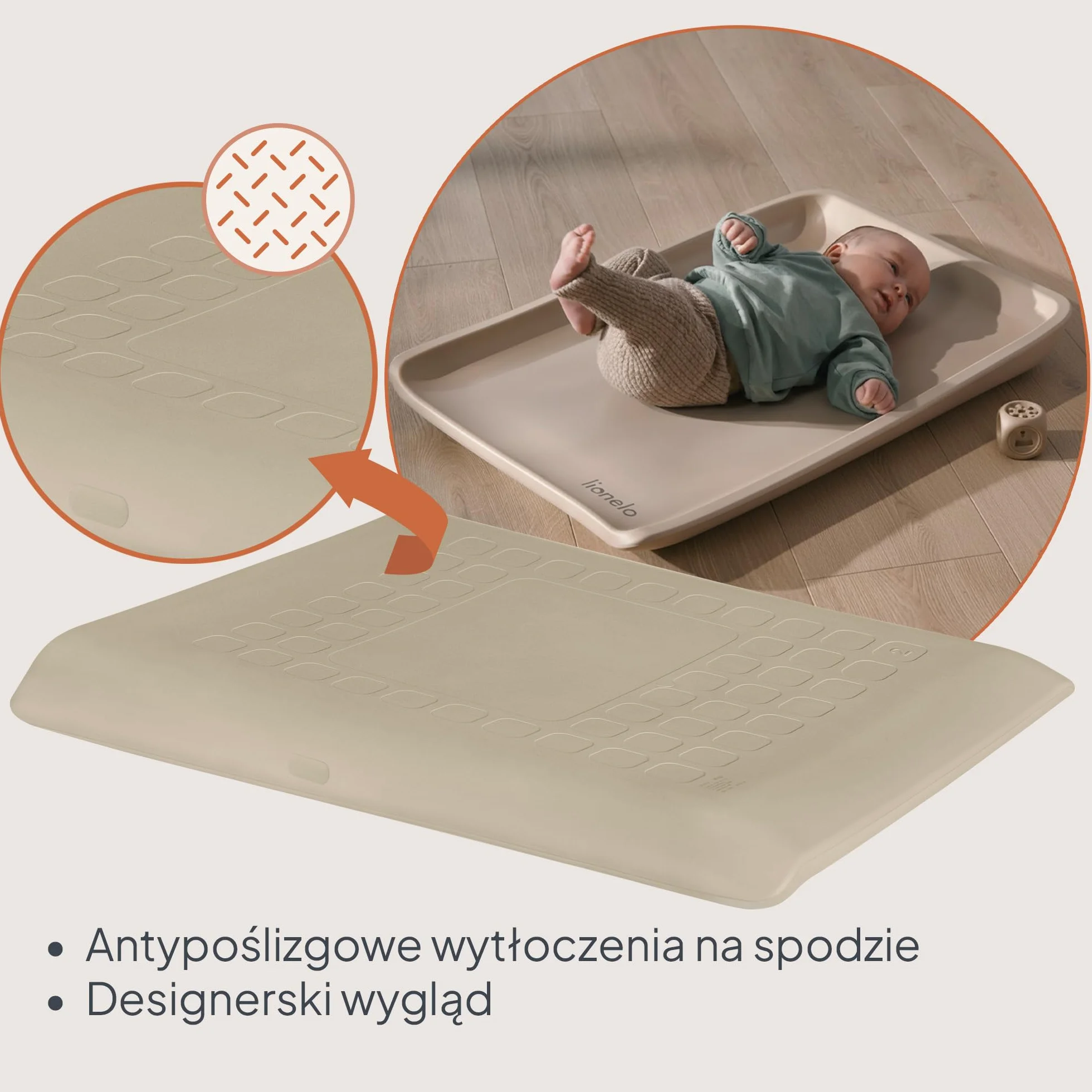 LIONELO Megs przewijak dla niemowląt wodoodporna zmywalna pianka PU 50 x 70 cm antypoślizgowy